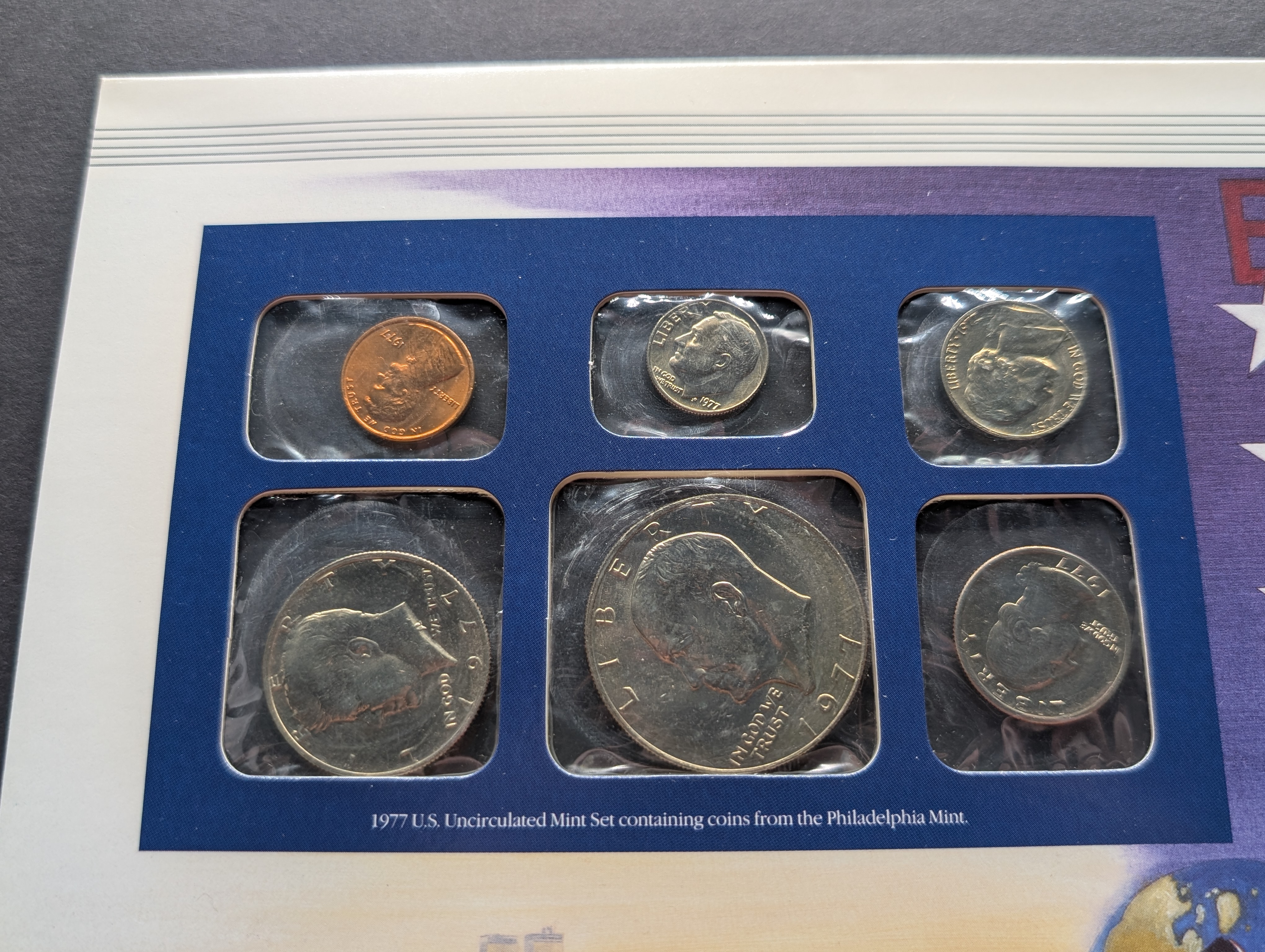 1977 P & D Uncirculated U.S. Postal Commemorative Society Coin & Stamp Panel