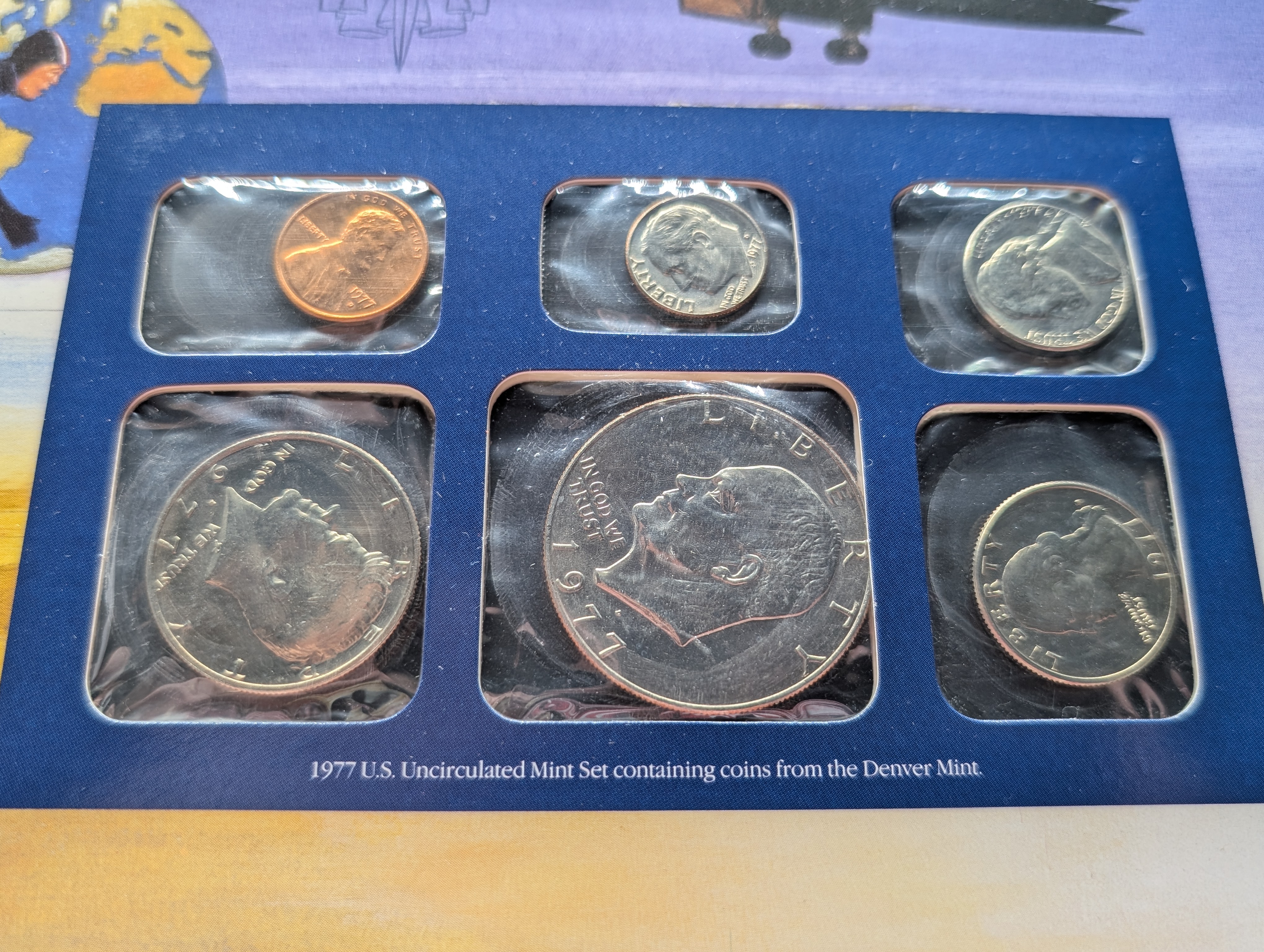 1977 P & D Uncirculated U.S. Postal Commemorative Society Coin & Stamp Panel