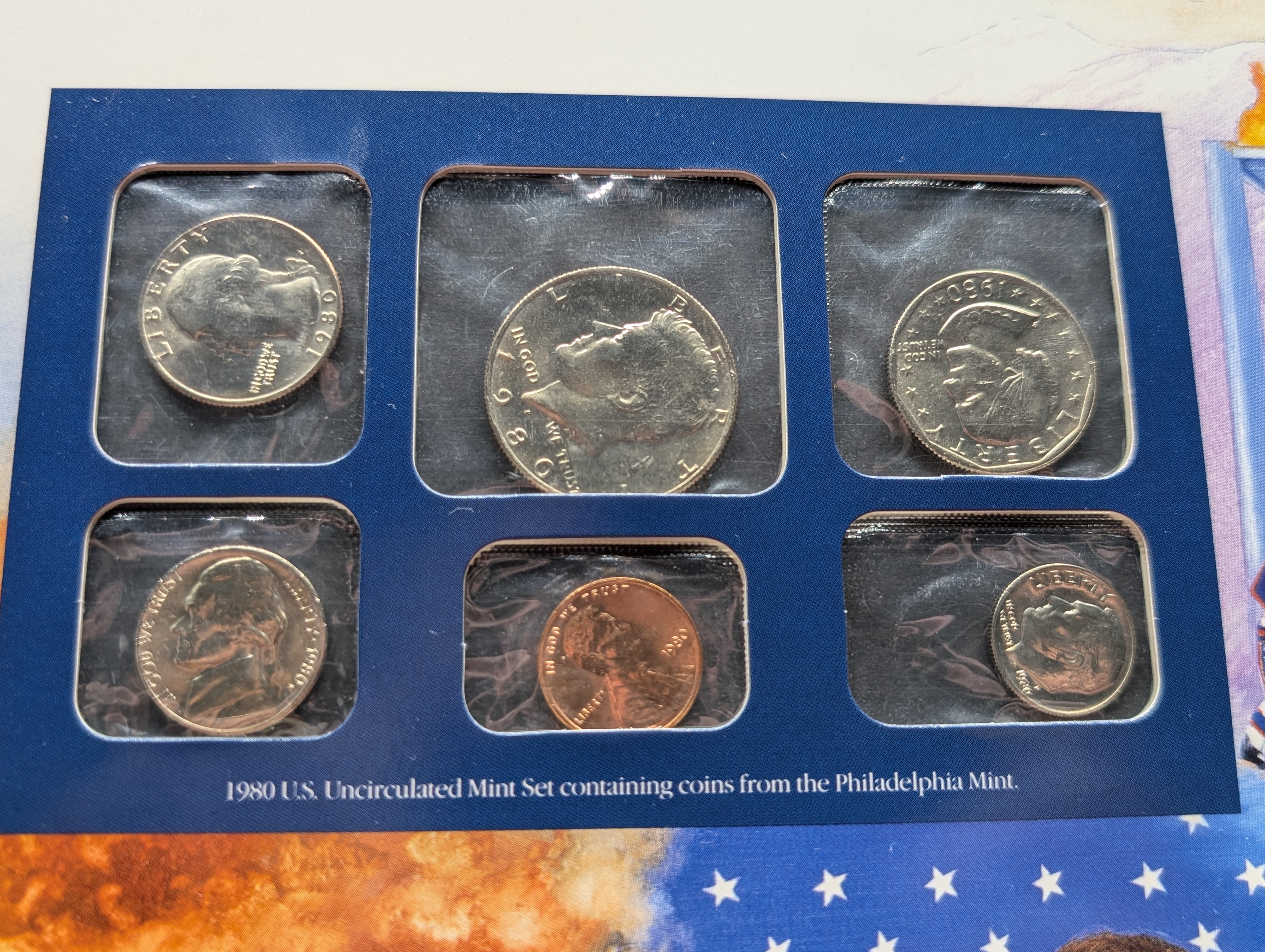 1980 P & D Uncirculated U.S. Postal Commemorative Society Coin & Stamp Panel