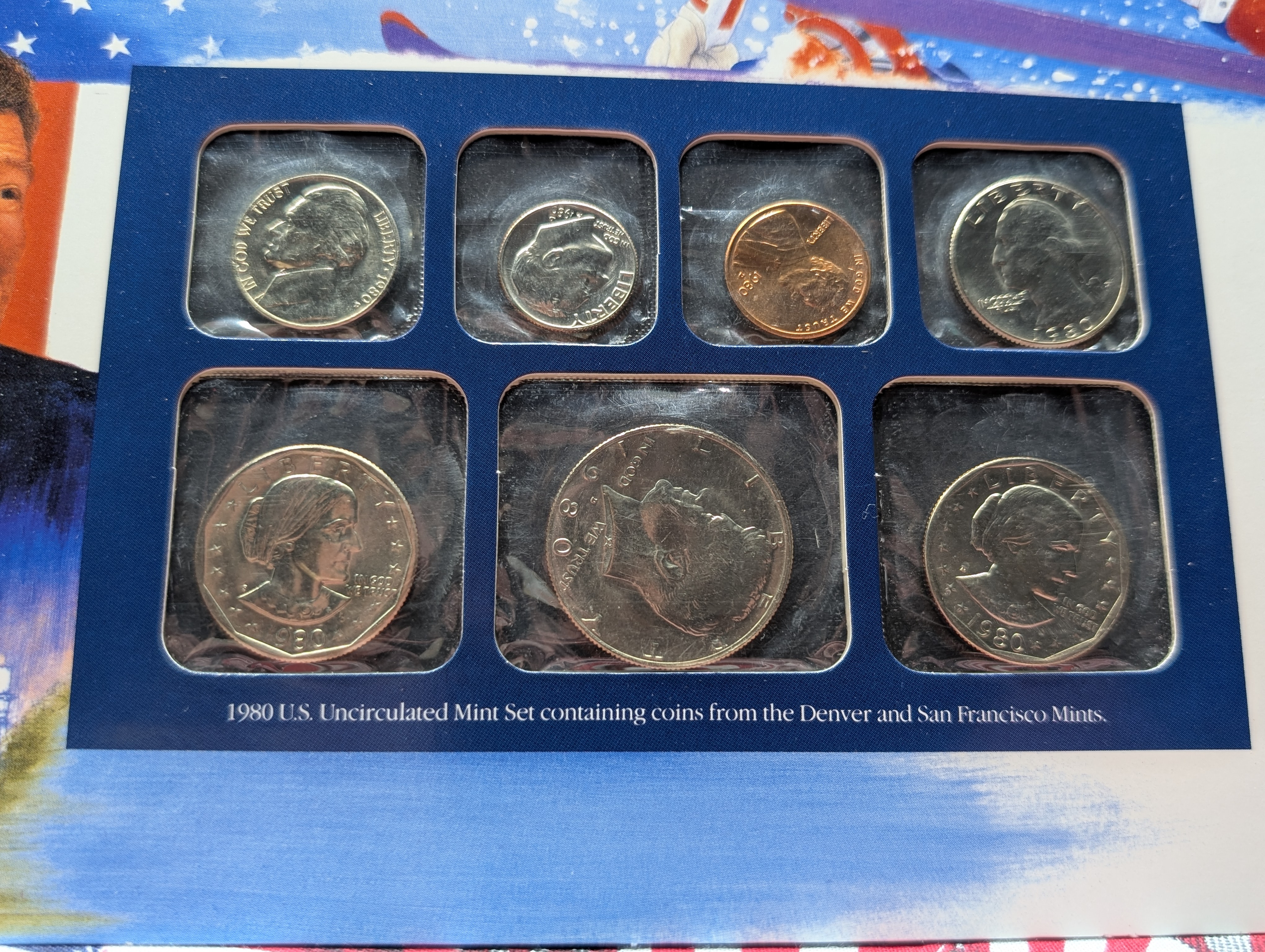 1980 P & D Uncirculated U.S. Postal Commemorative Society Coin & Stamp Panel