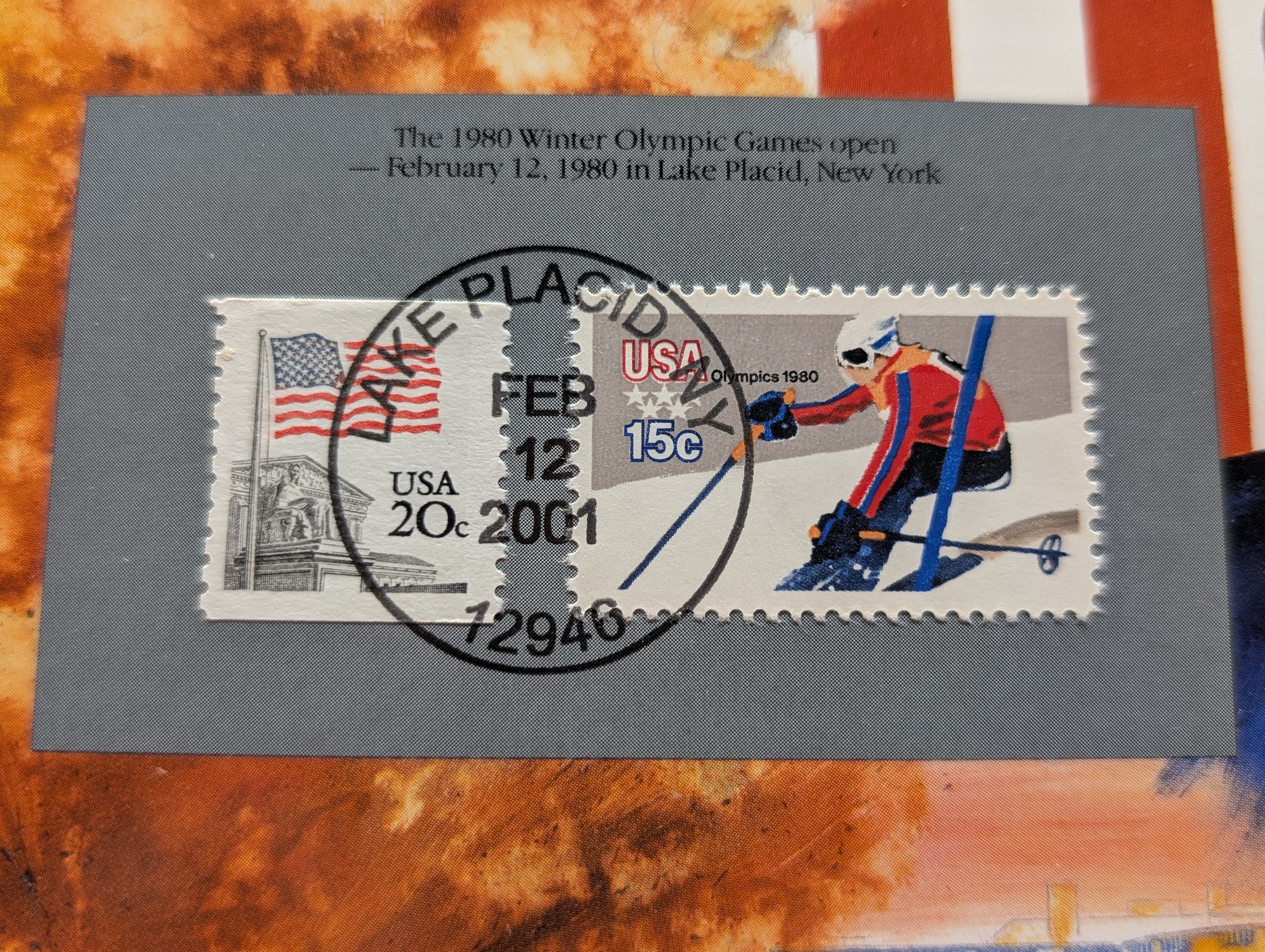 1980 P & D Uncirculated U.S. Postal Commemorative Society Coin & Stamp Panel