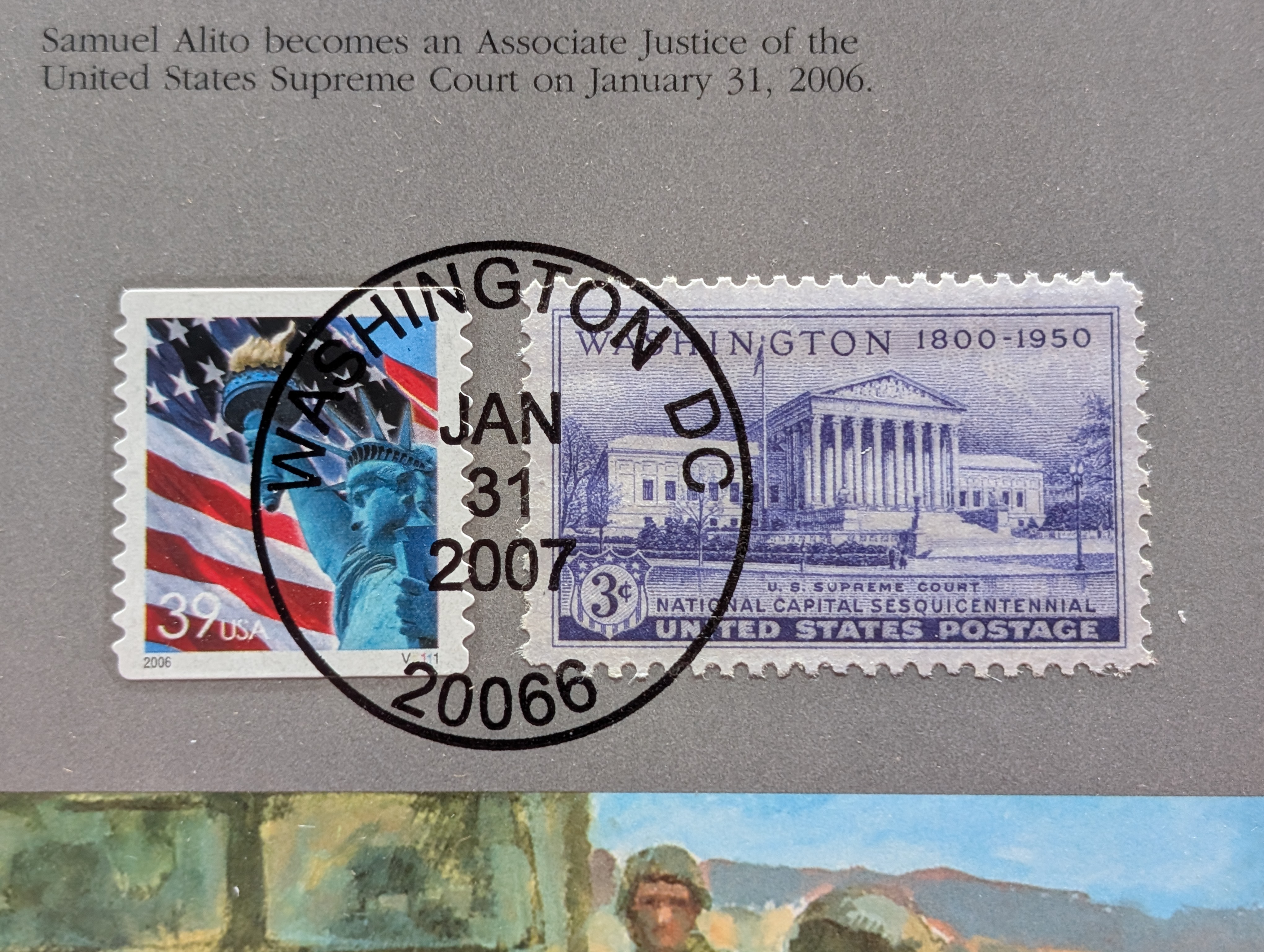 Partial 2006 P & D Uncirculated U.S. Postal Commemorative Society Coin & Stamp Panel "No Quarters"