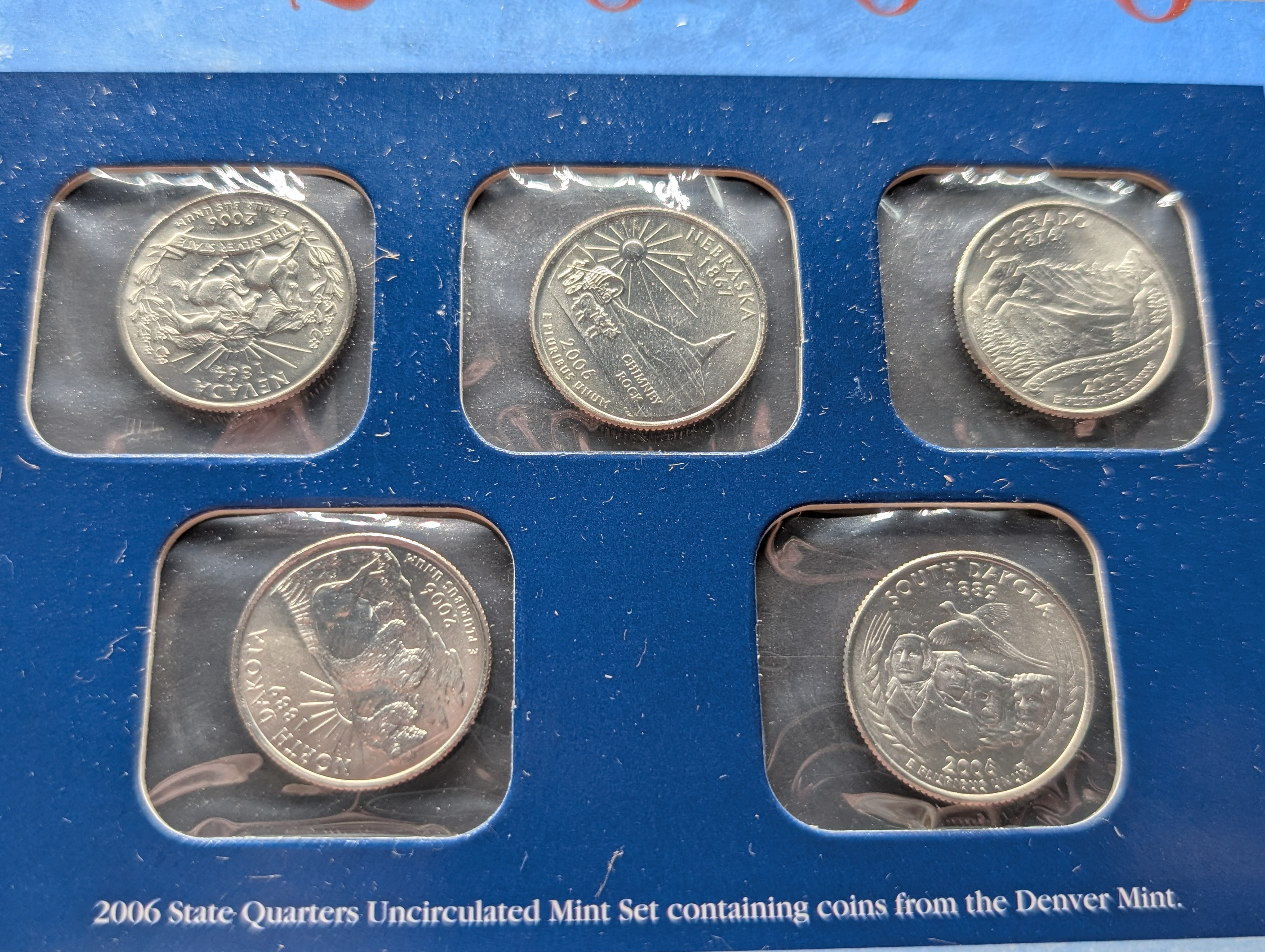 2006 P & D Uncirculated U.S. State Quarters "ONLY" Postal Commemorative Society Coin & Stamp Panel