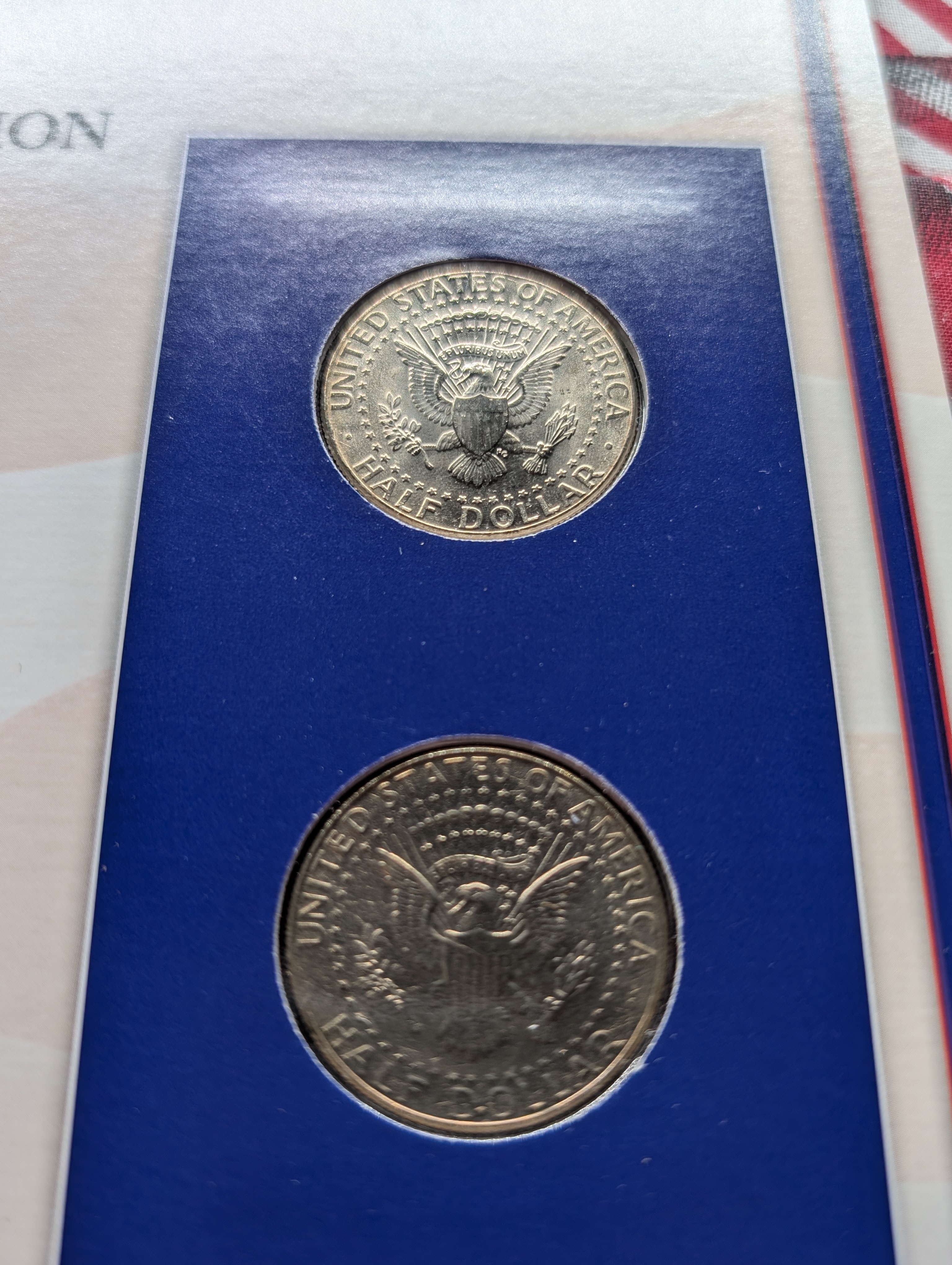 2001 P & D Uncirculated Kennedy Half Dollars Collectible Set By The Postal Commemorative Society