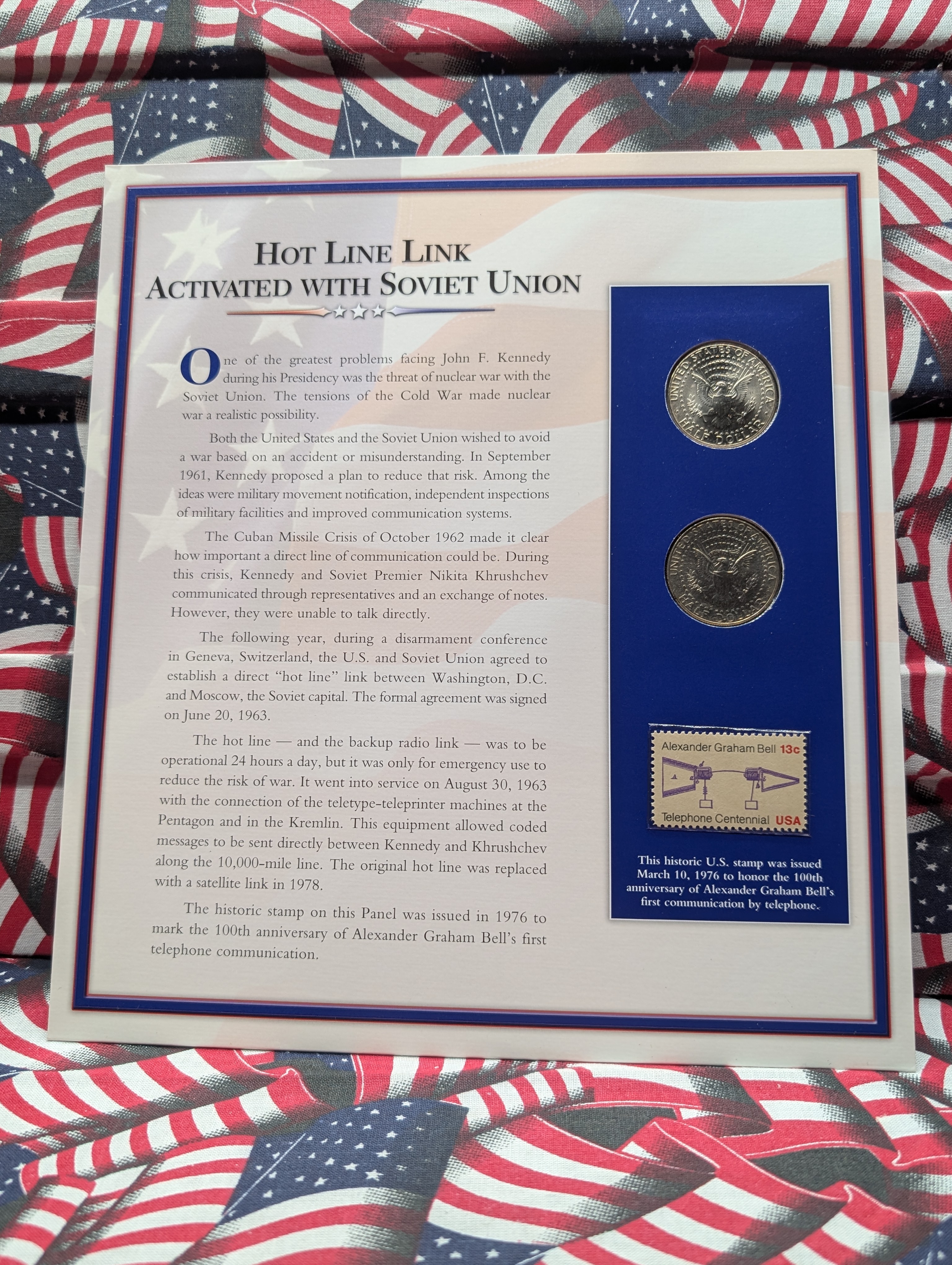 2001 P & D Uncirculated Kennedy Half Dollars Collectible Set By The Postal Commemorative Society