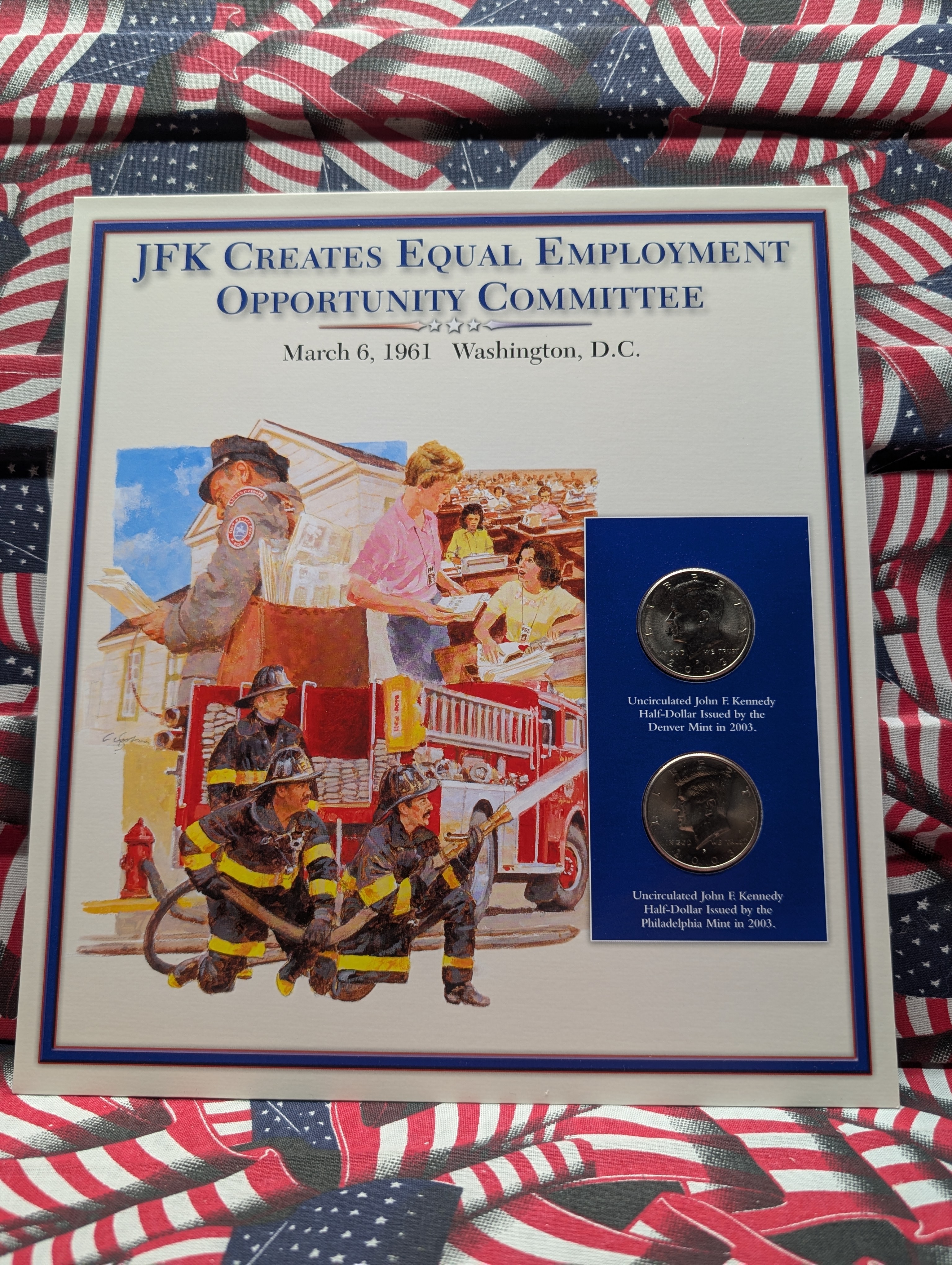 2003 P & D Kennedy Half Dollars Collectible Set By The Postal Commemorative Society
