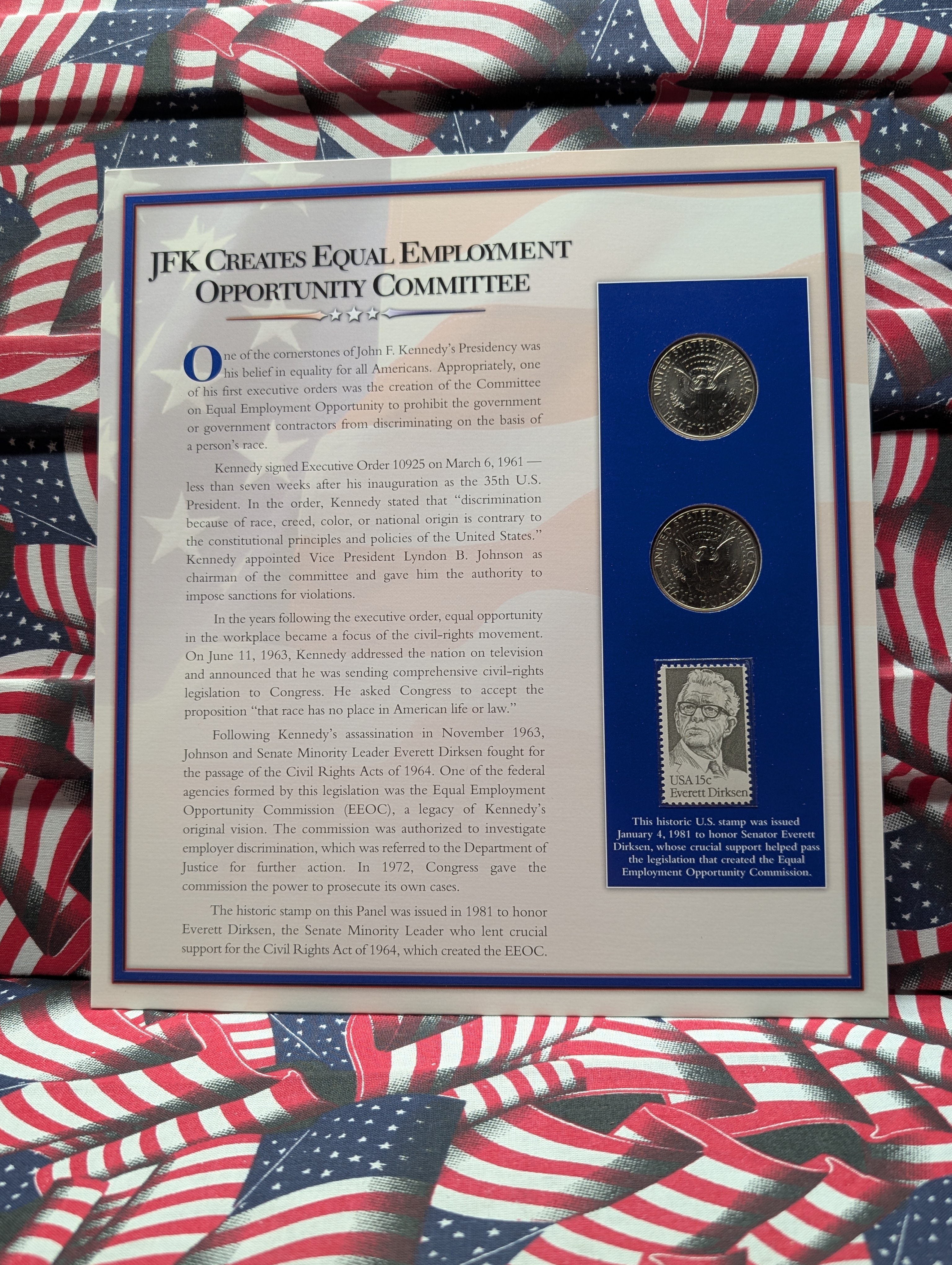 2003 P & D Kennedy Half Dollars Collectible Set By The Postal Commemorative Society