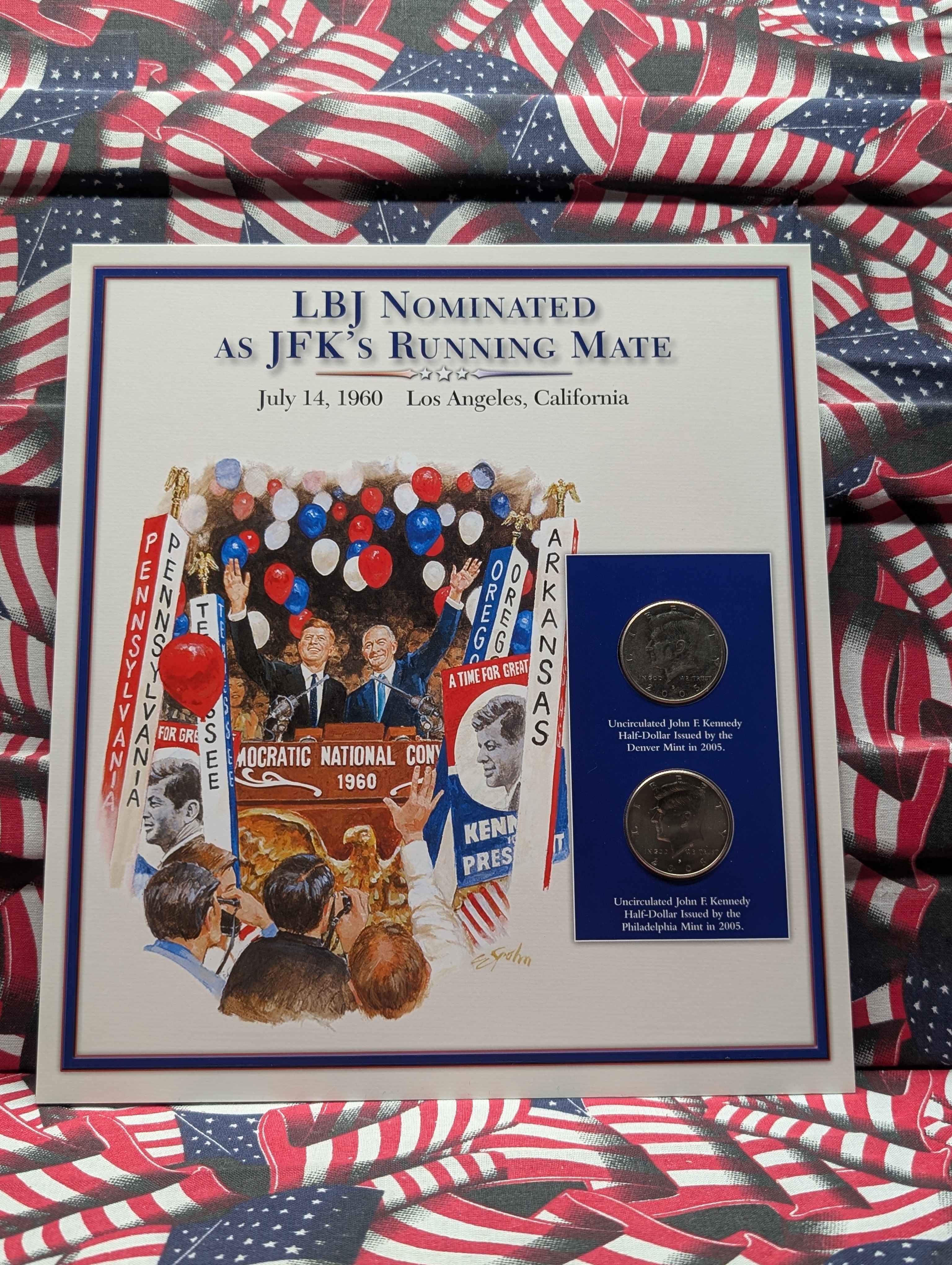 2005 P & D Kennedy Half Dollars Collectible Set By The Postal Commemorative Society