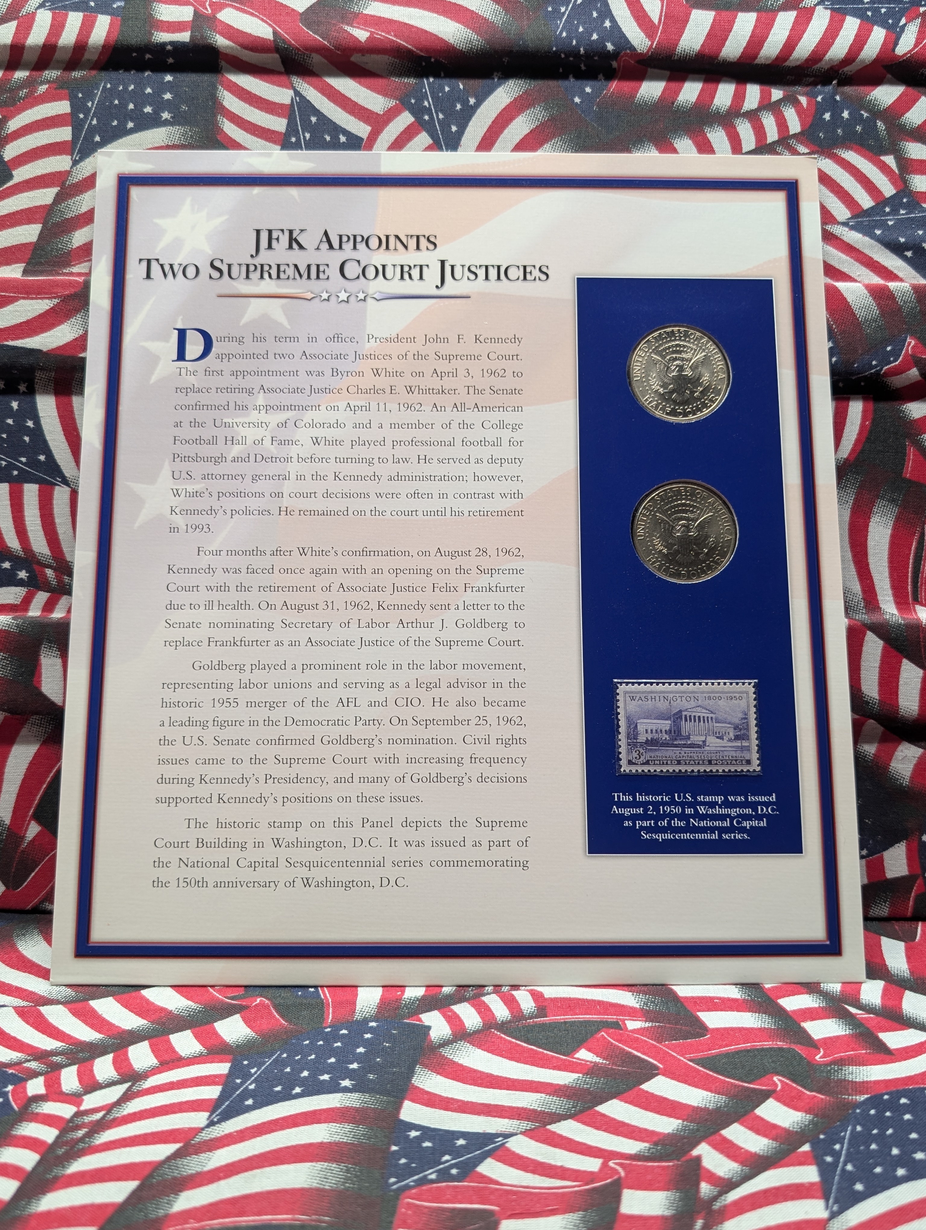 2007 P & D Kennedy Half Dollars Collectible Set By The Postal Commemorative Society