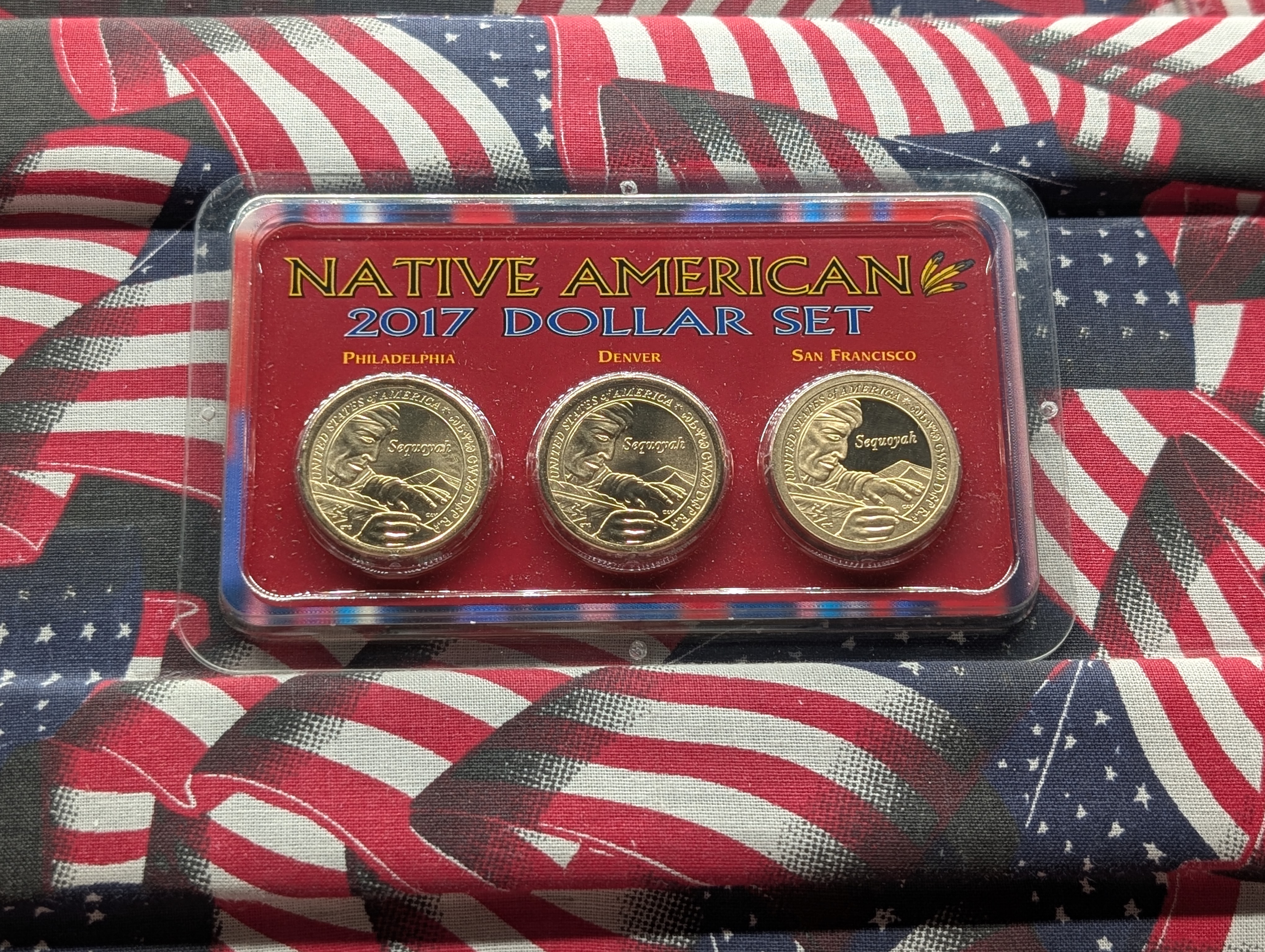 2017 P, D, & S - Sequoyah Native American Dollar Set