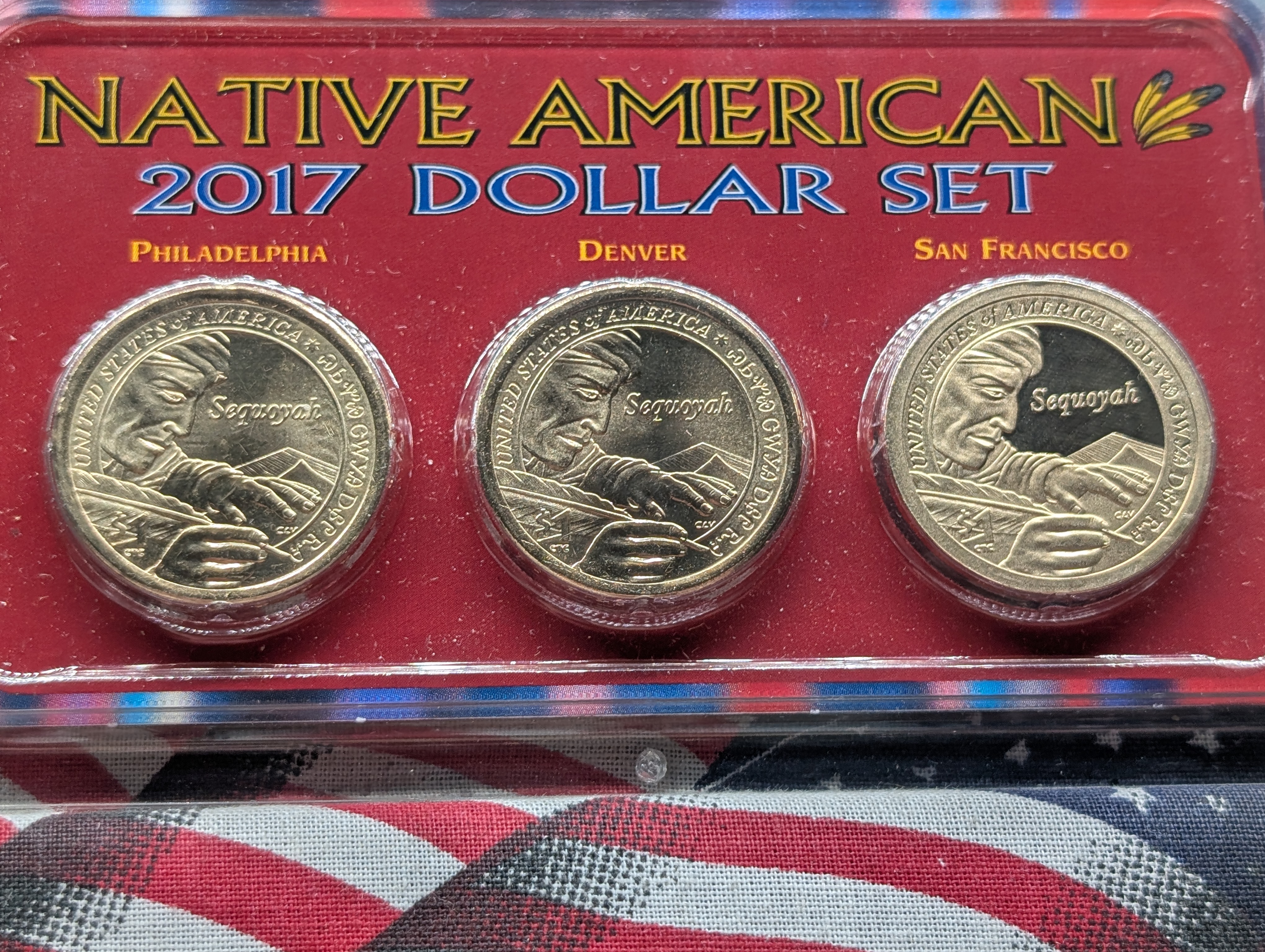 2017 P, D, & S - Sequoyah Native American Dollar Set