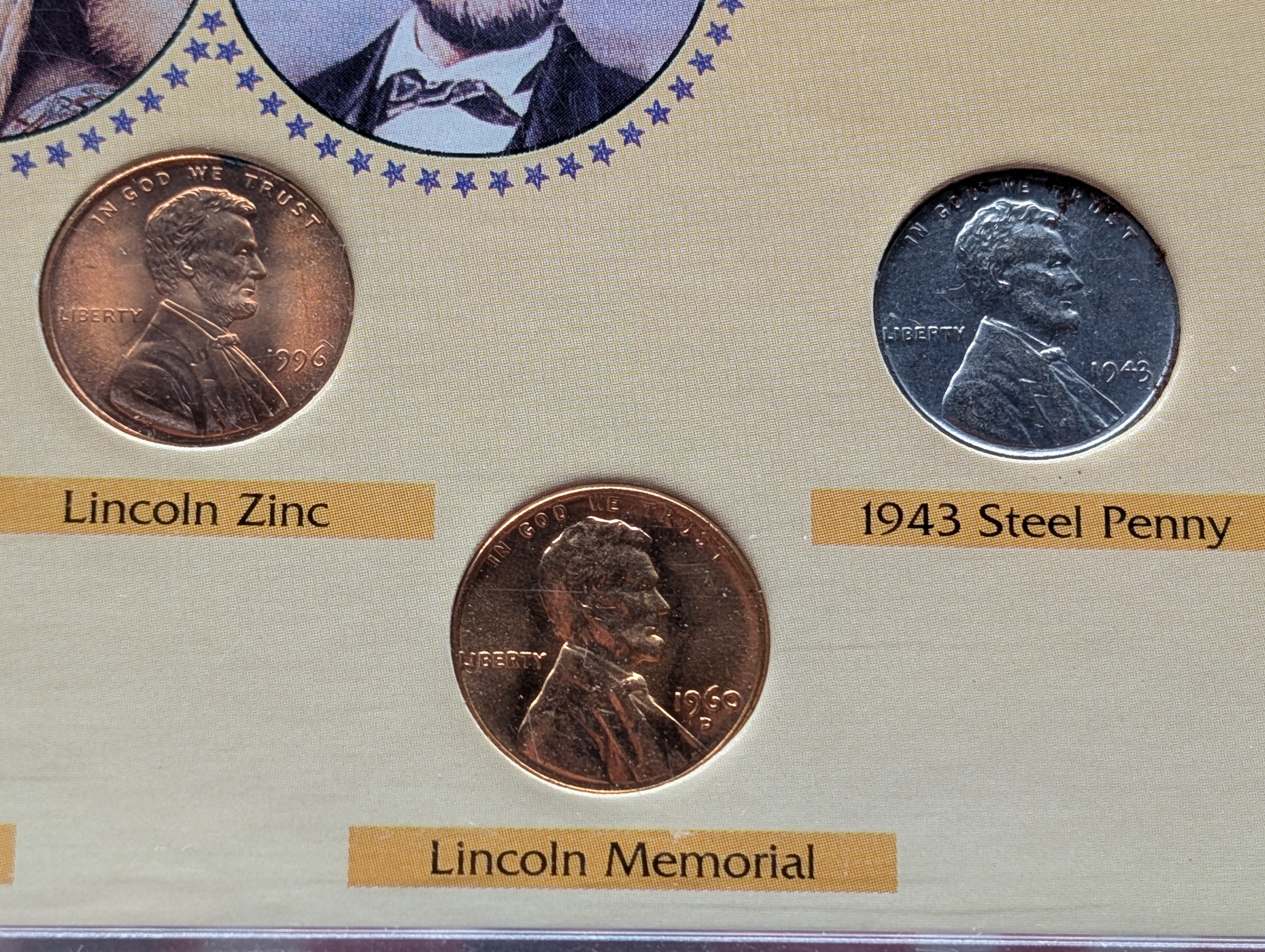 Historical One Cent Collection - Includes a Indian Head Cent, Steel Lincoln Wheat Cent, Copper Wheat Cent & Memorial Cent & Zinc Cent