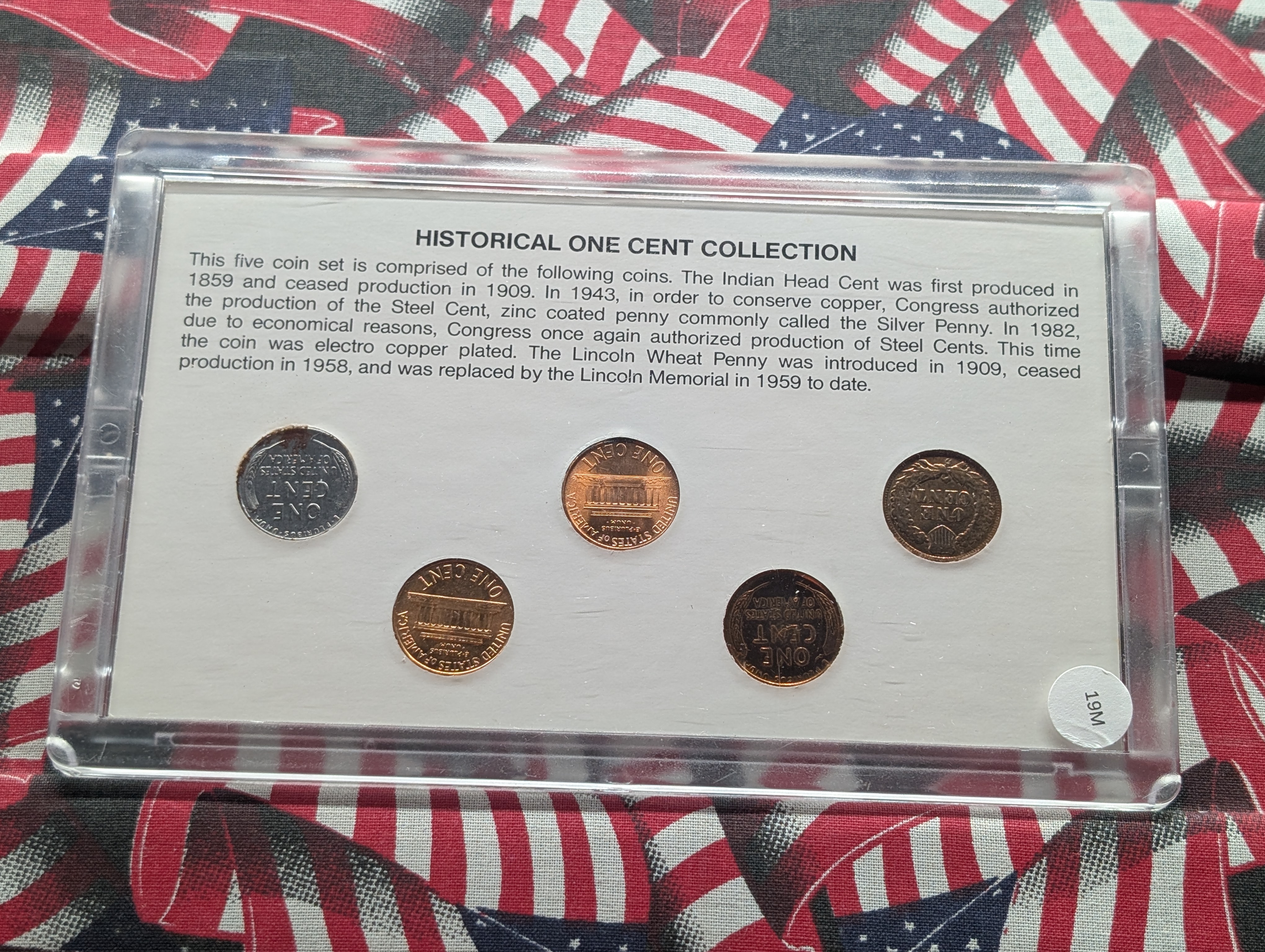 Historical One Cent Collection - Includes a Indian Head Cent, Steel Lincoln Wheat Cent, Copper Wheat Cent & Memorial Cent & Zinc Cent