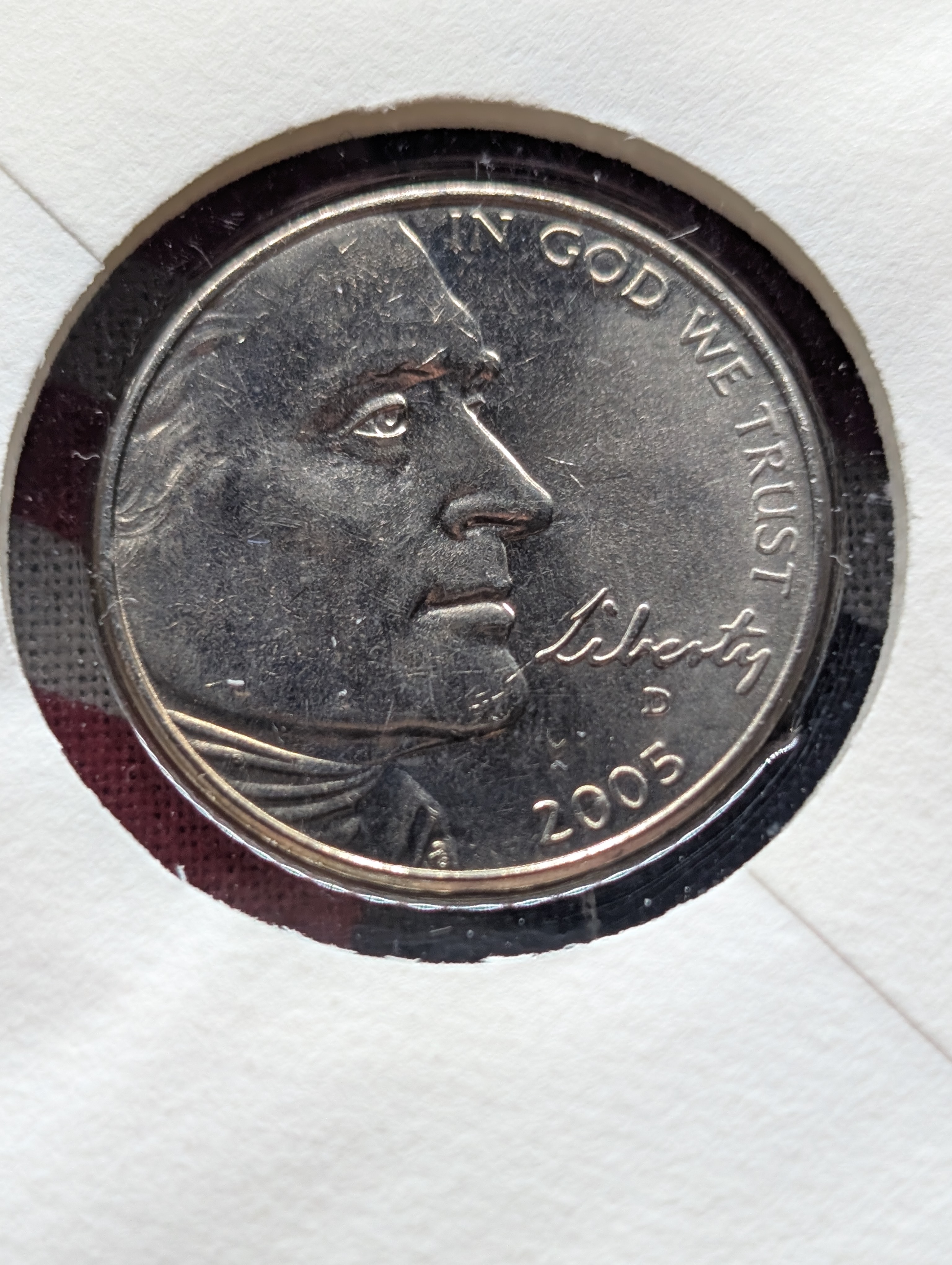 2005-D Jefferson Nickel With First Day Cachet