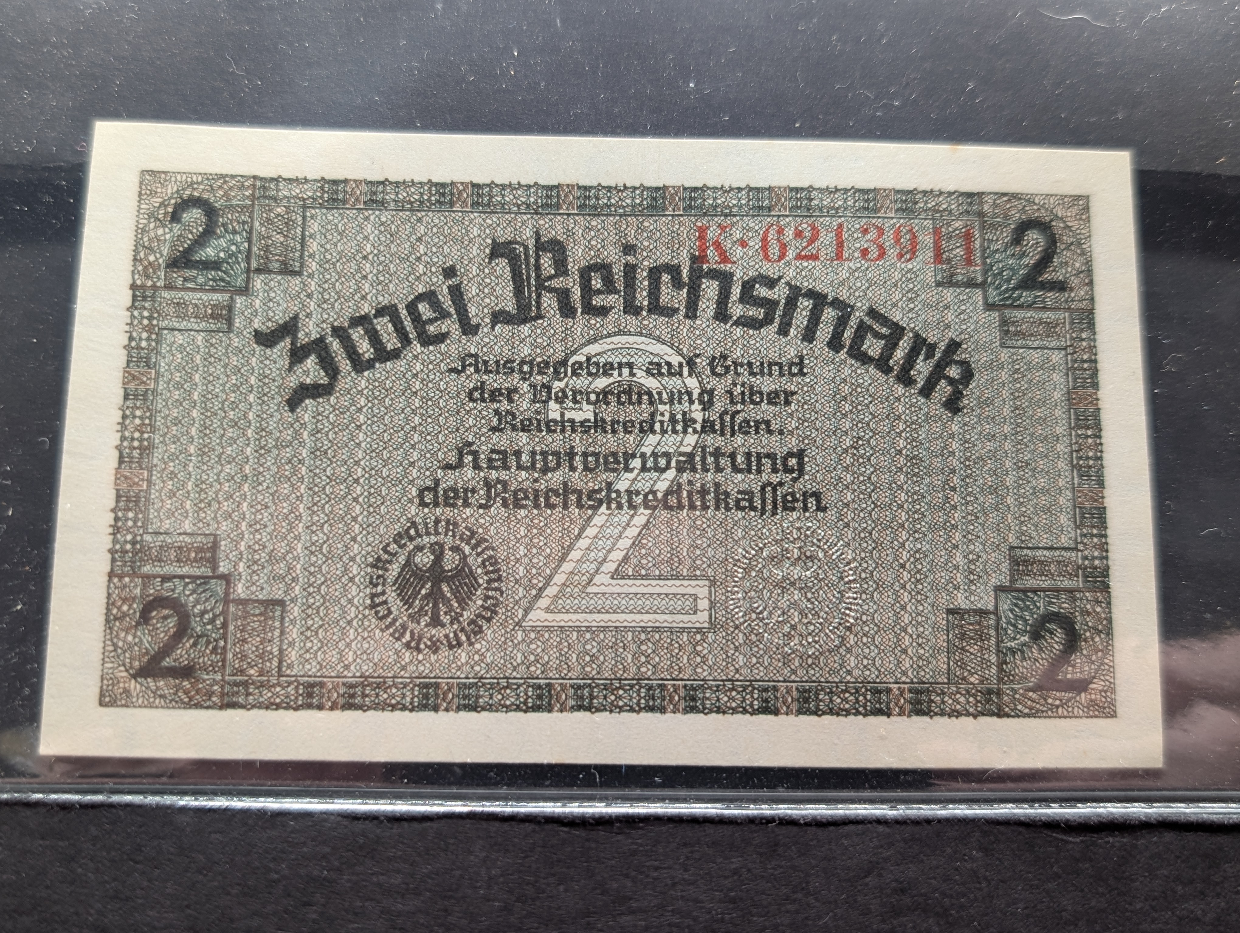 German Bank Note With COA Issued Between 1940 & 1945 WWII Era!