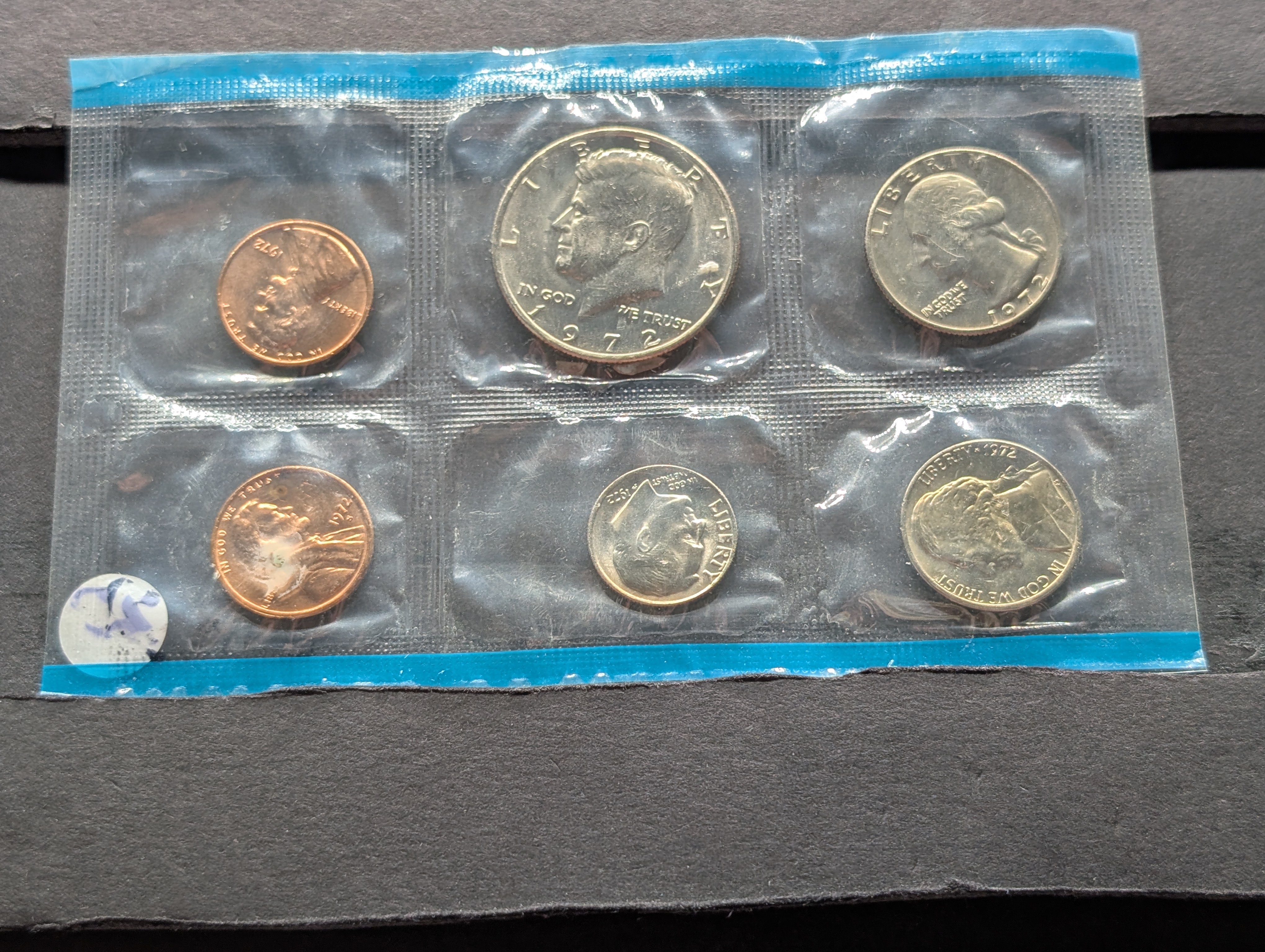 Partial 1972-P "Only" U.S. Mint Set - Six Coins - Includes "S" Cent