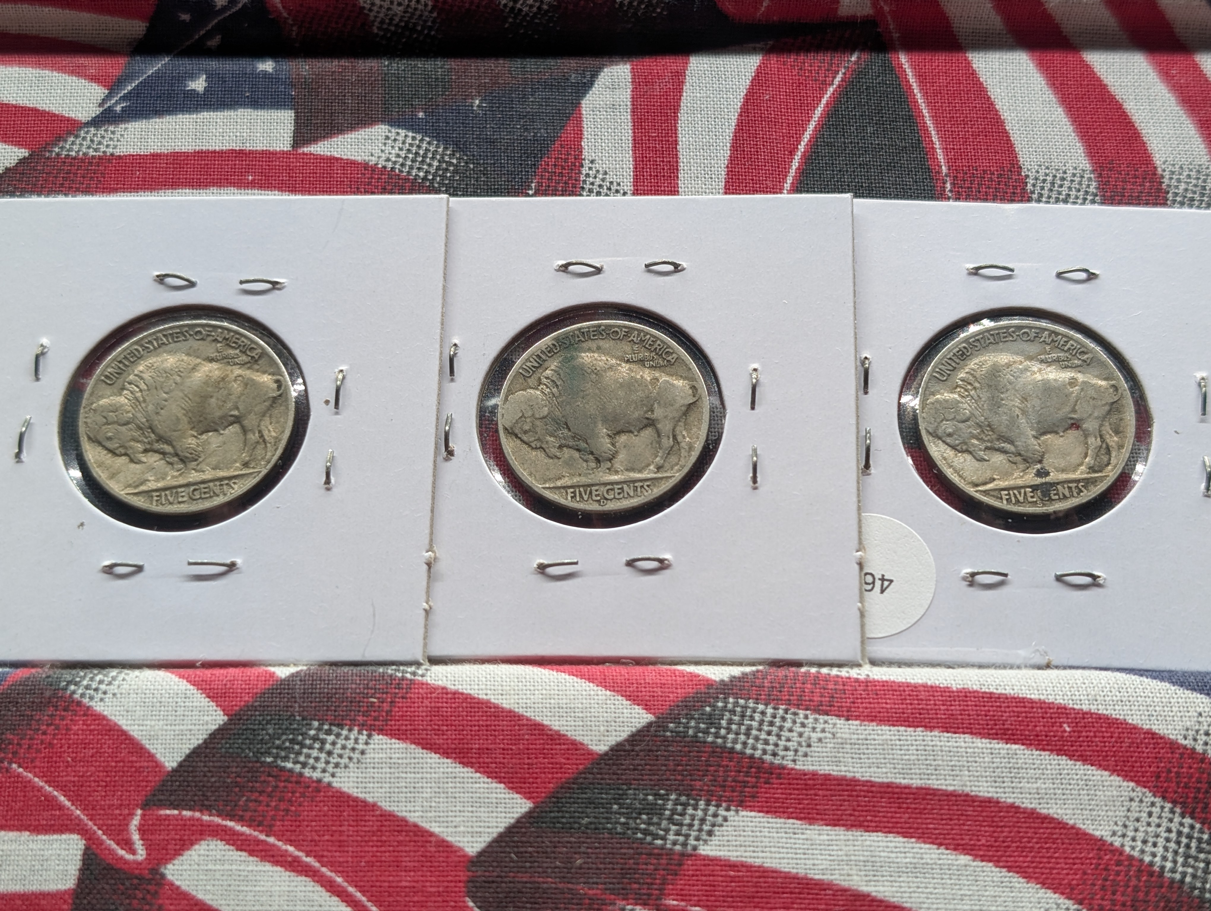 1937 P, D, & S Indian Head Buffalo Nickels