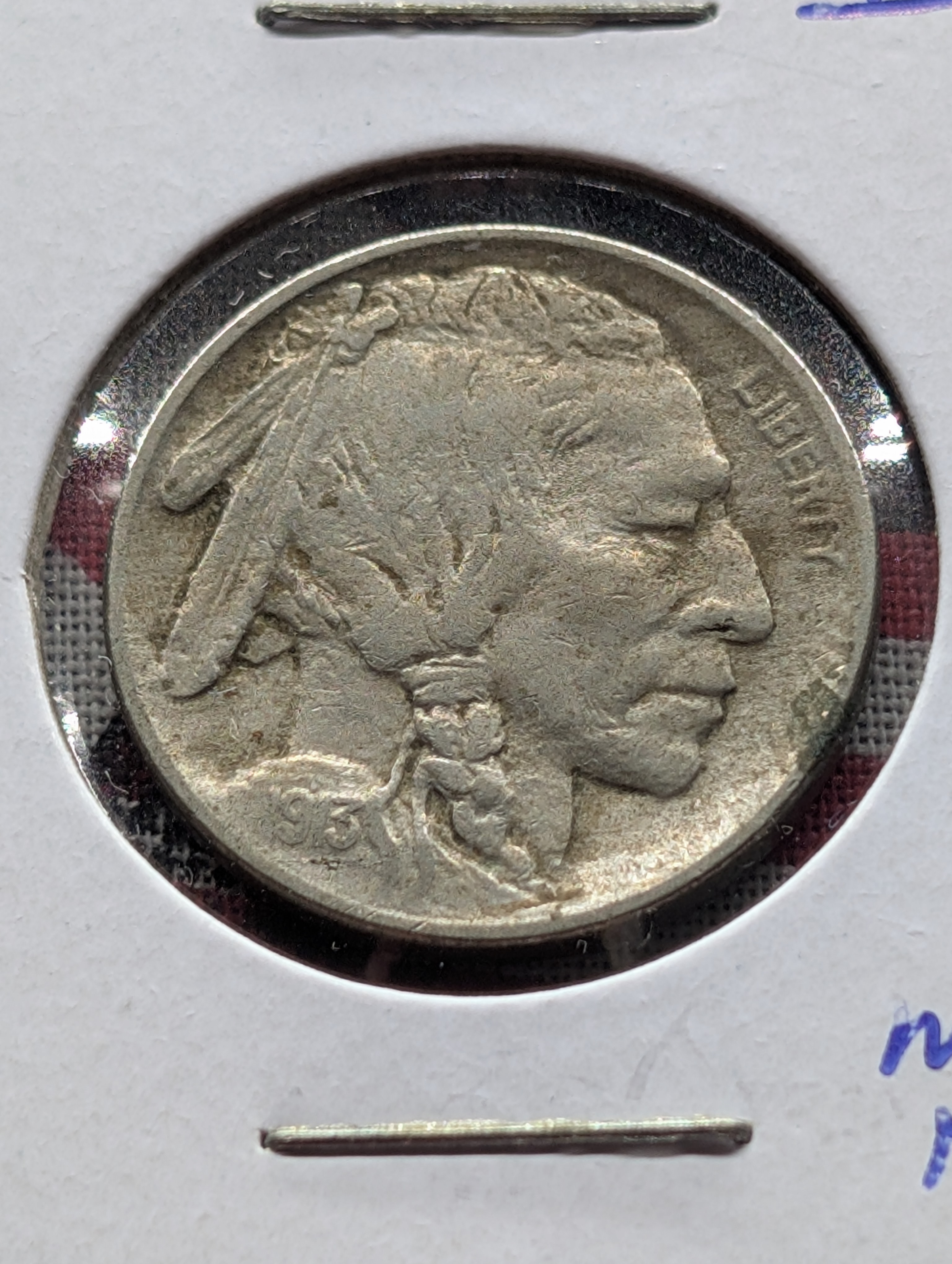 1913 Indian Head Buffalo Nickel, Variety 1, On Mound, w/Partial Horn