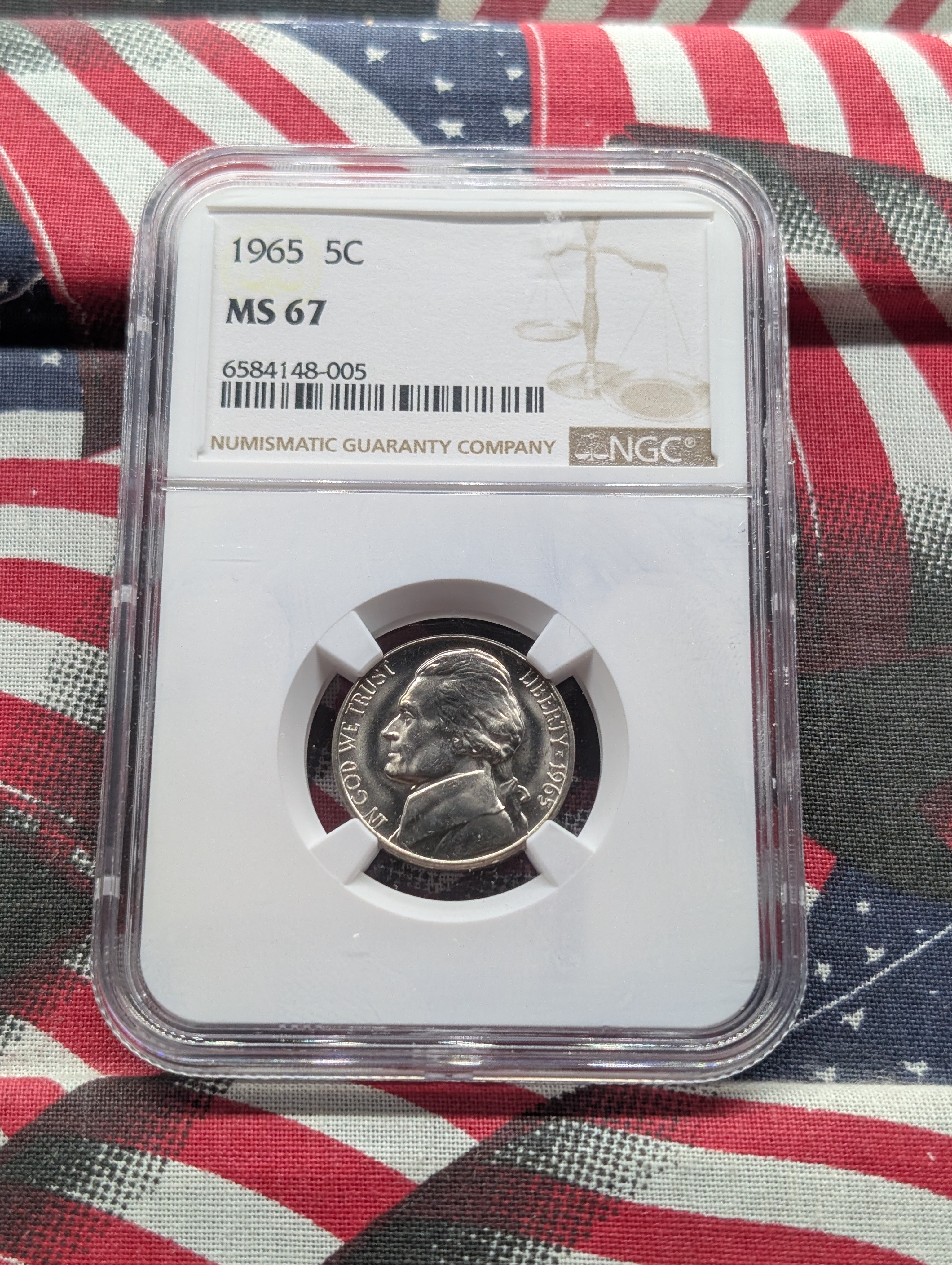 1965-P Jefferson Nickel NGC MS 67