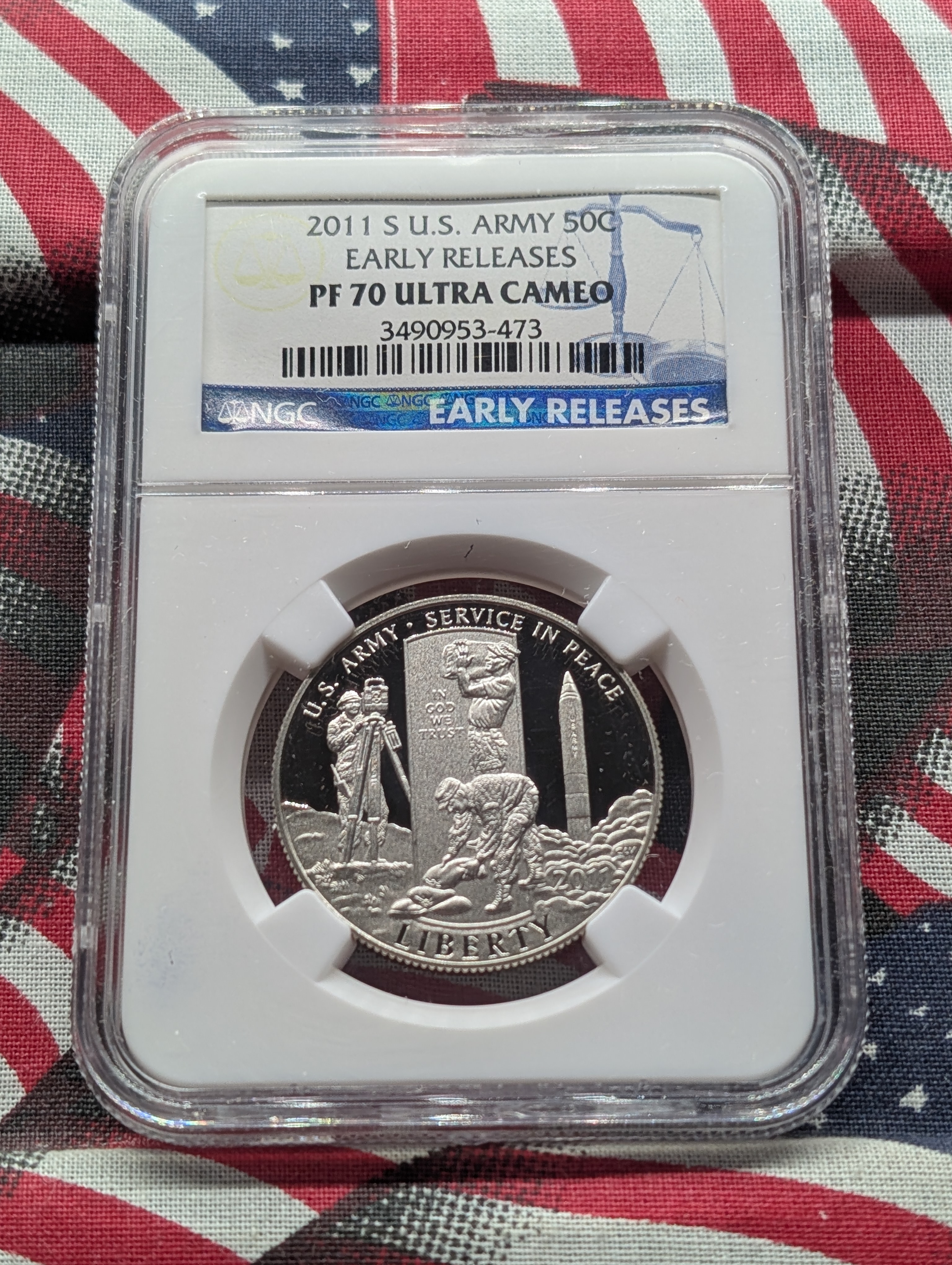 2011-S U.S. Army Half Dollar Early Releases NGC PF 70 Ultra Cameo - TOP POP!