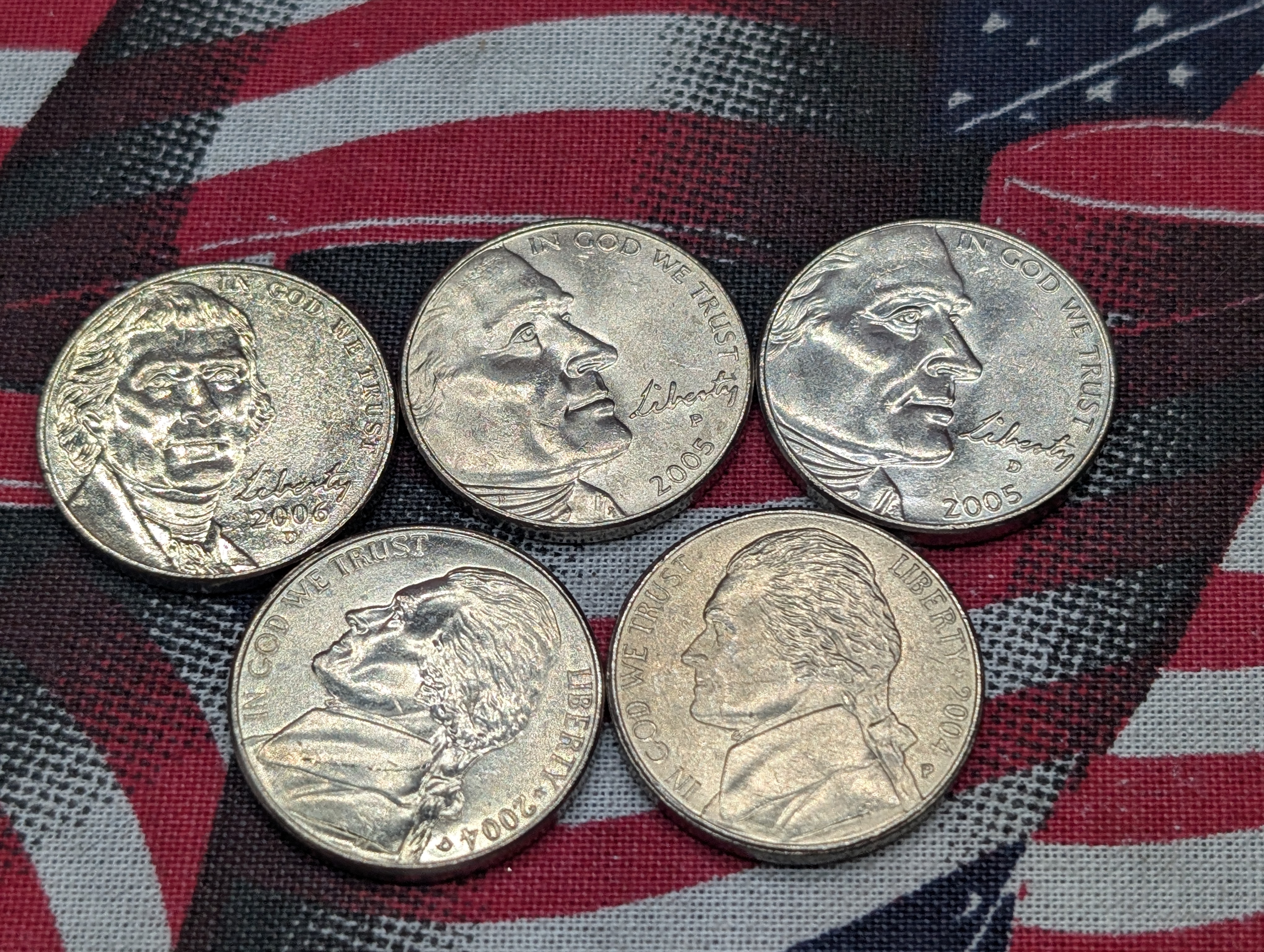 (10) Jefferson Westward Journey Nickels - 2004 P&D, 2005 P&D, 2006-P&D