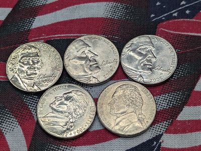 (10) Jefferson Westward Journey Nickels - 2004 P&D, 2005 P&D, 2006-P&D. (10) Jefferson Westward 