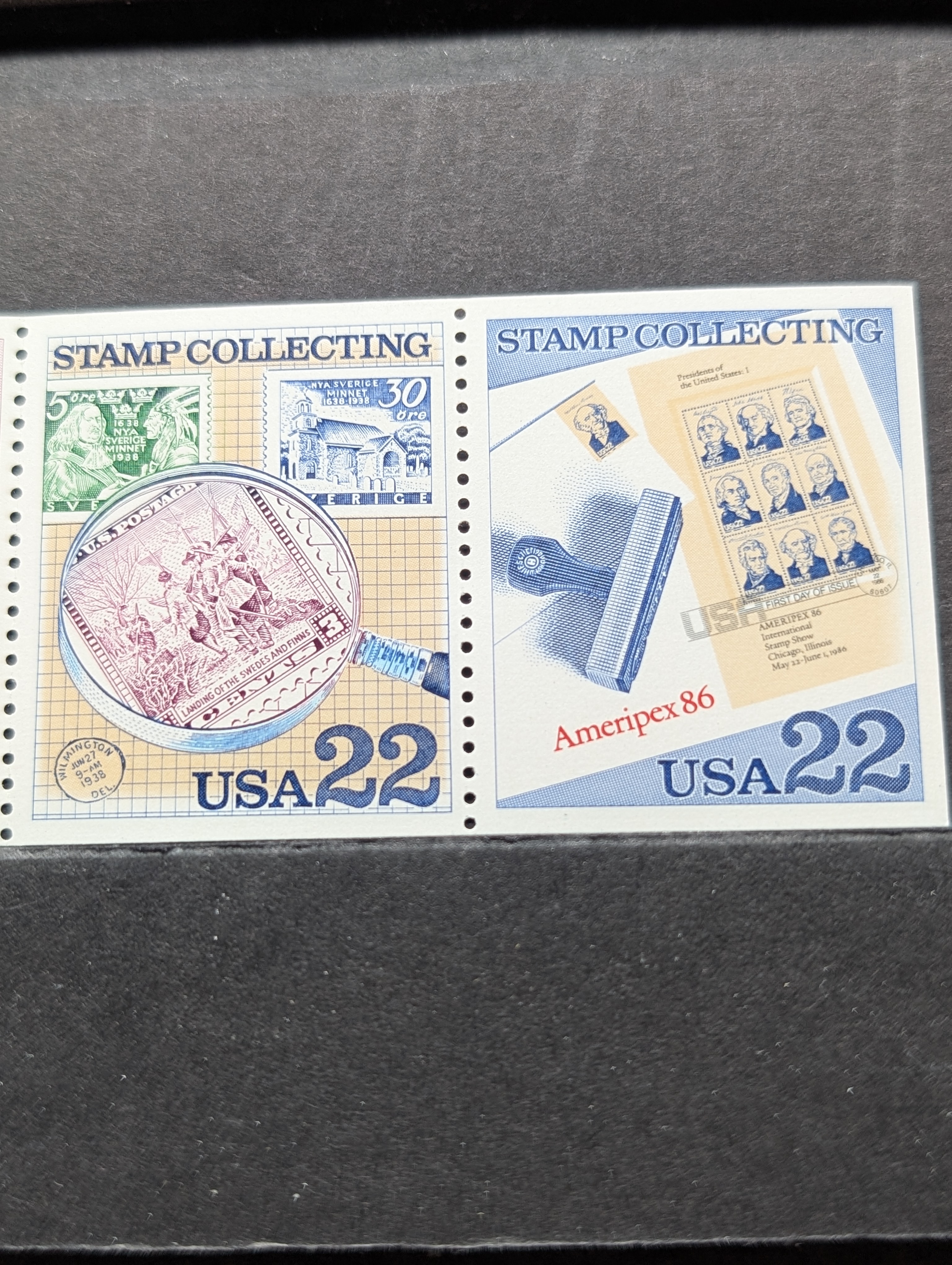 1986 U.S. Stamp Collecting Booklet Pane Of Stamps, All Mint, Original Gum, Never Hinged