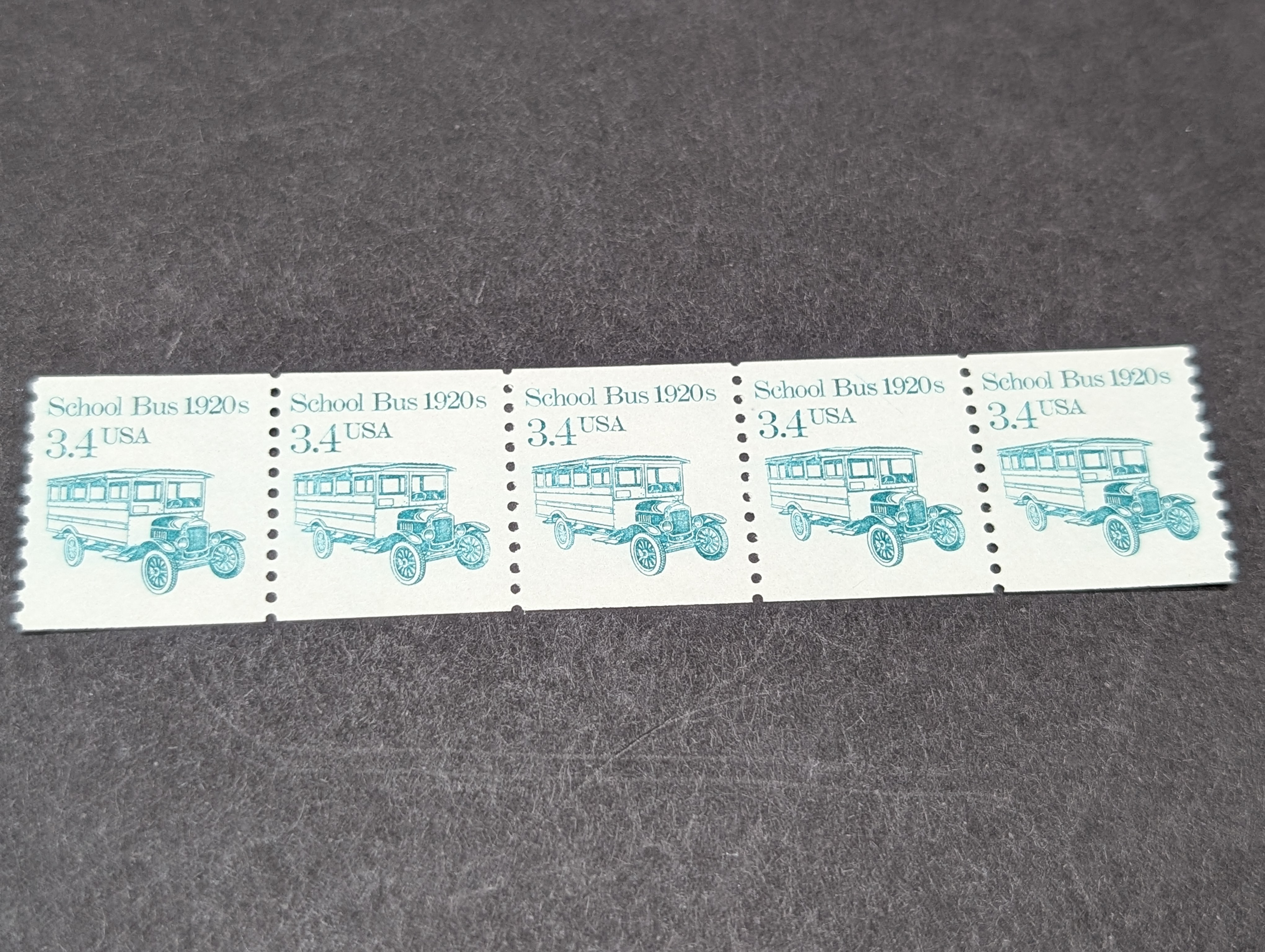(5) Assorted U.S. Strip Sets Of Stamps, All Mint, Original Gum, Never Hinged