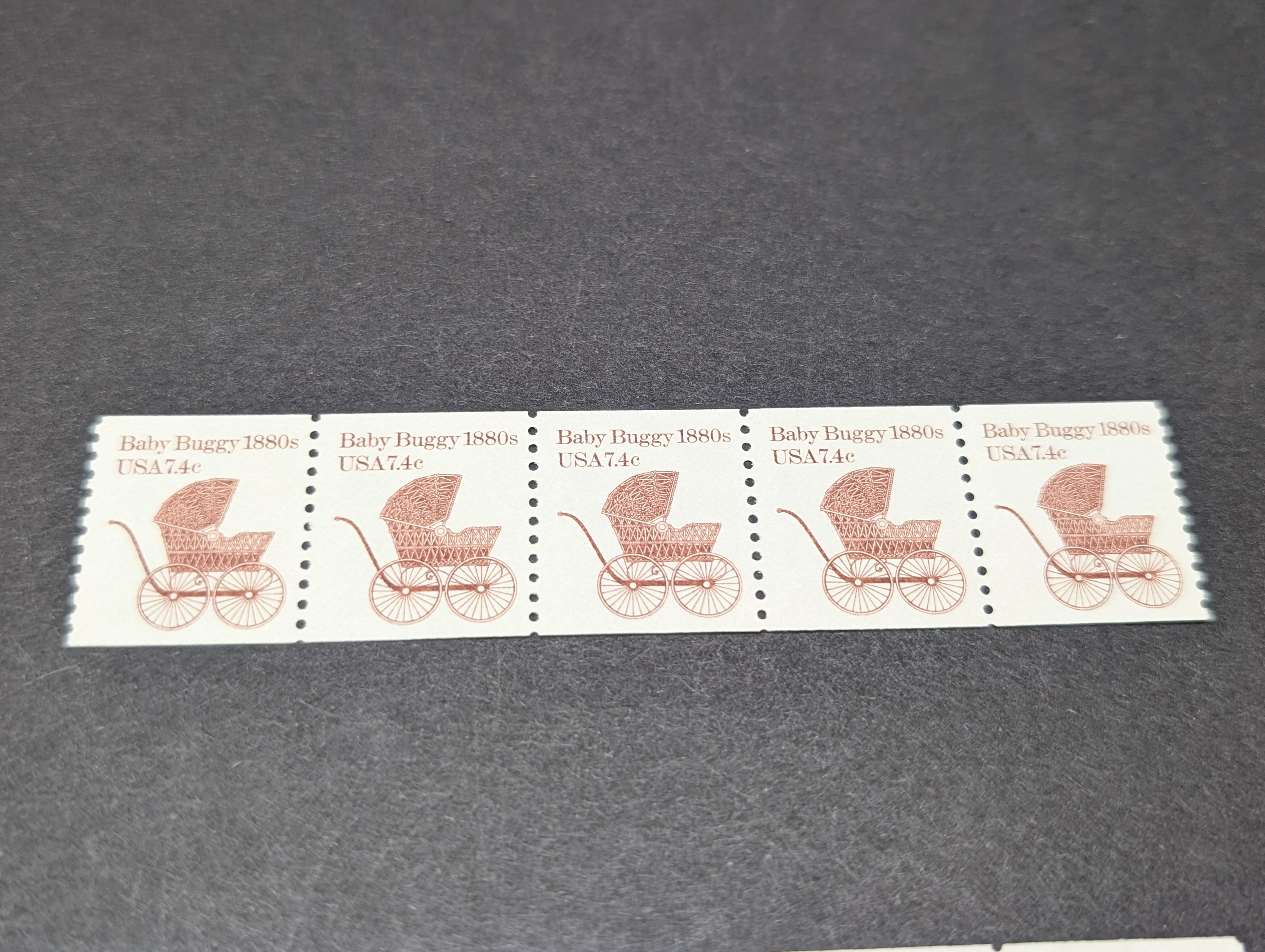 (5) Assorted U.S. Strip Sets Of Stamps, All Mint, Original Gum, Never Hinged