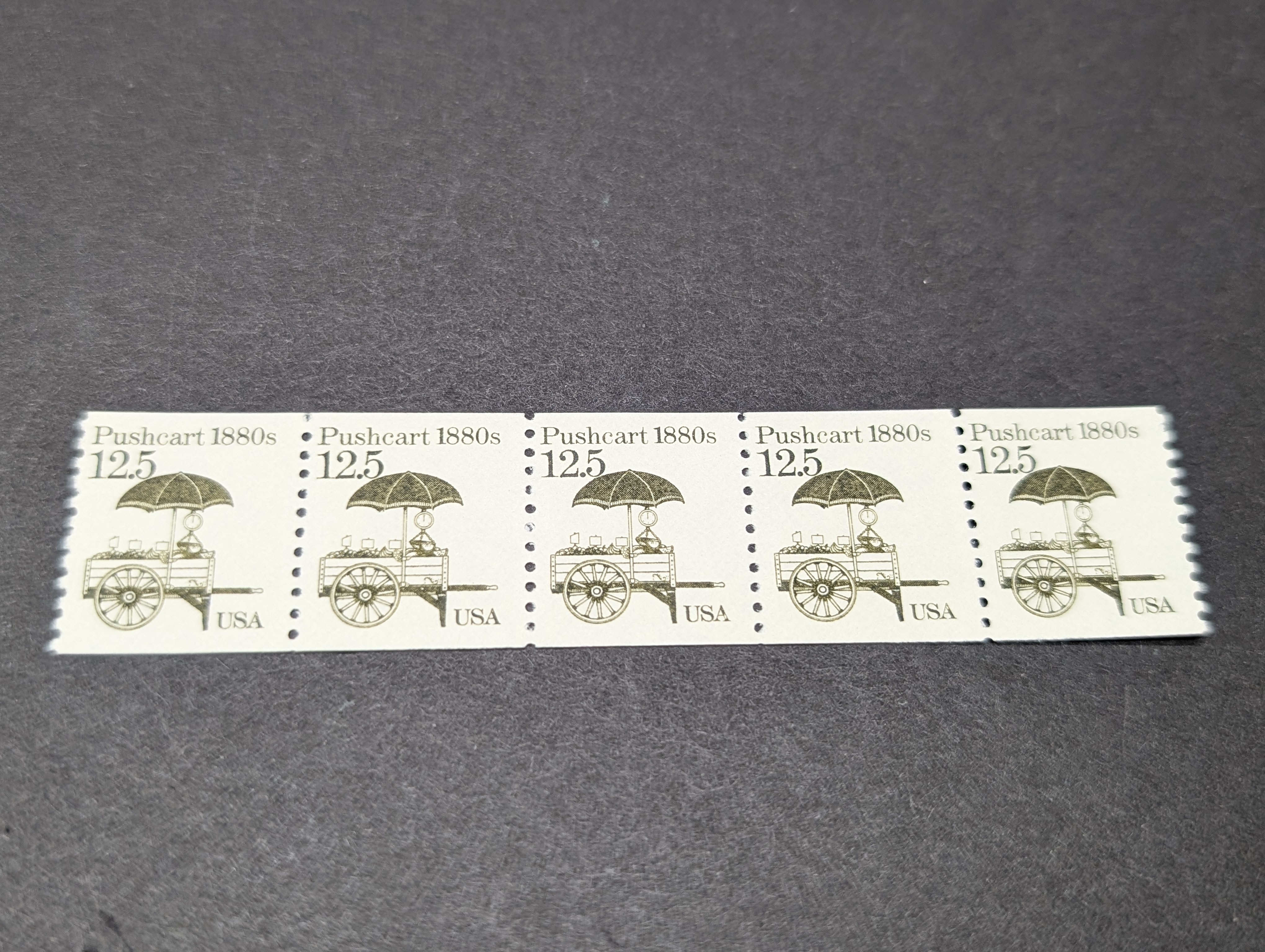 (5) Assorted U.S. Strip Sets Of Stamps, All Mint, Original Gum, Never Hinged
