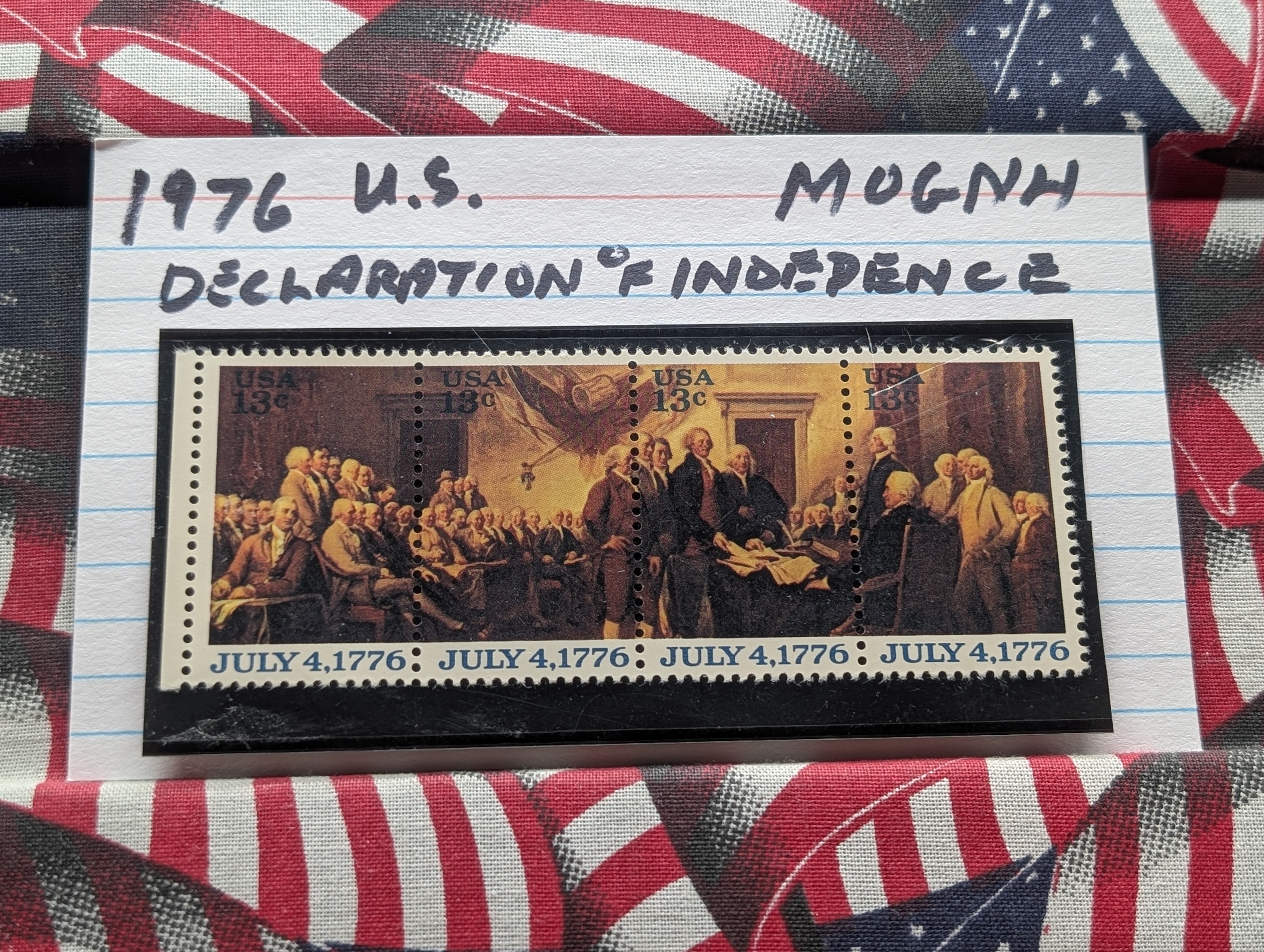 1976 U.S. Declaration Of Independence Stamps, Mint, Original Gum, Never Hinged
