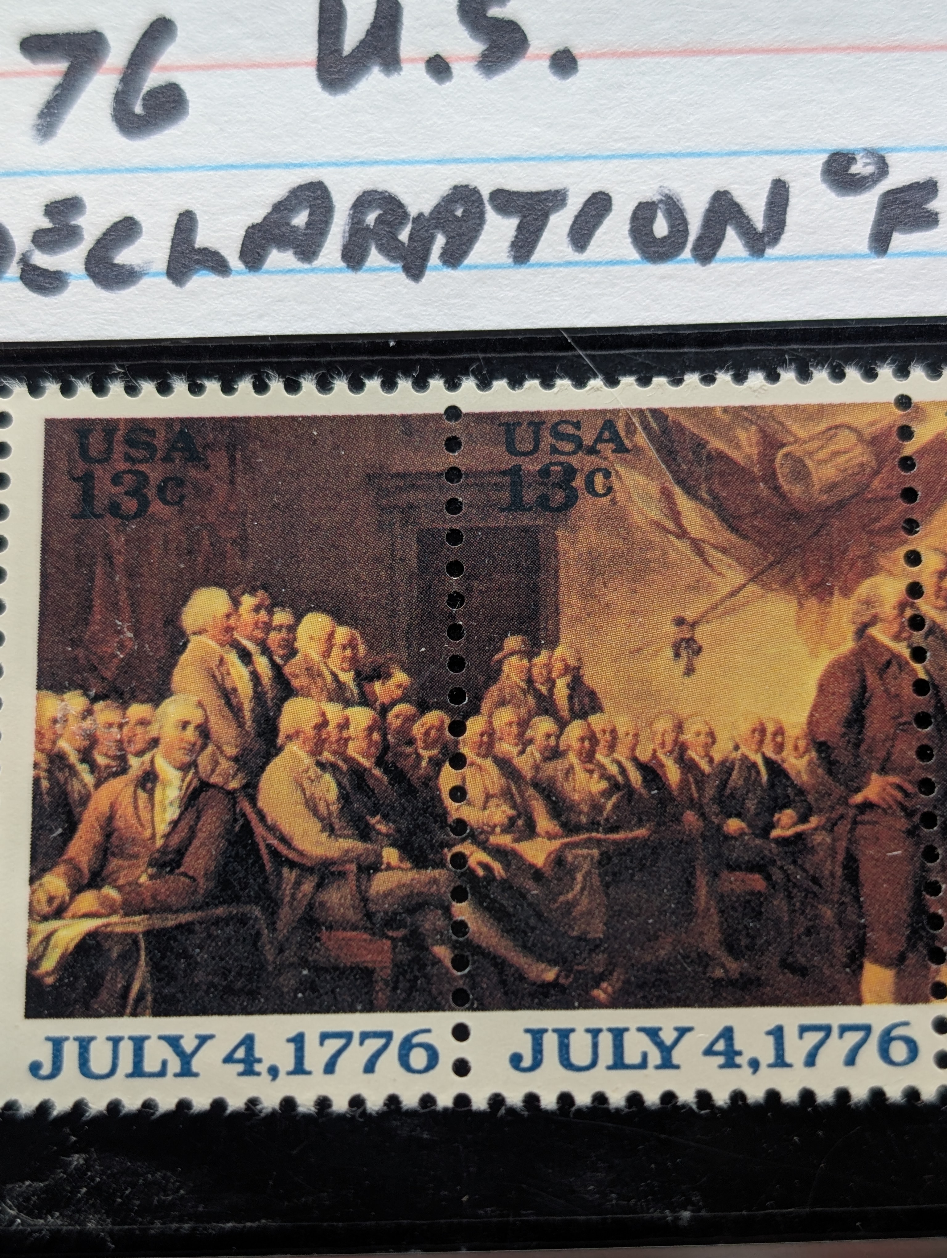 1976 U.S. Declaration Of Independence Stamps, Mint, Original Gum, Never Hinged
