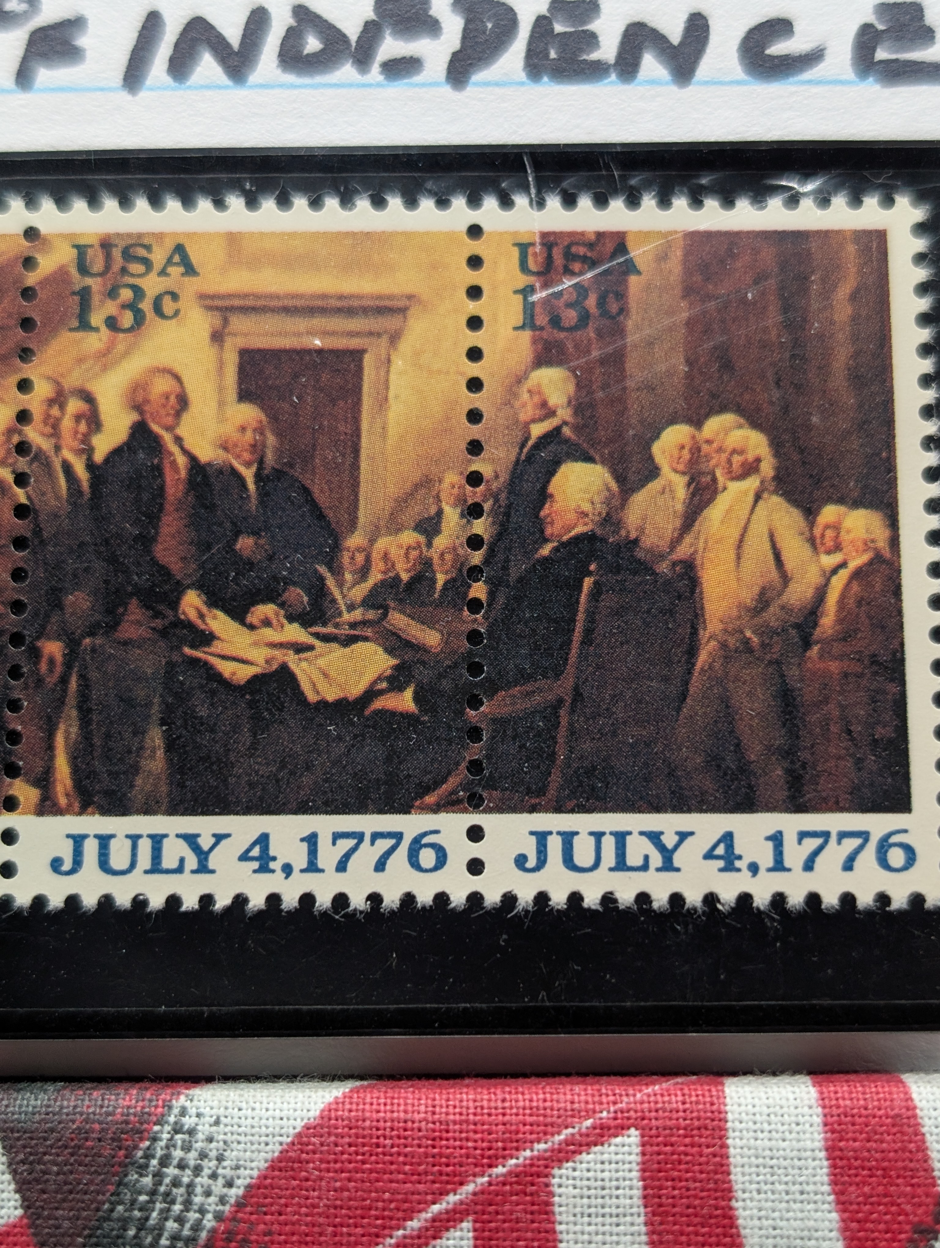 1976 U.S. Declaration Of Independence Stamps, Mint, Original Gum, Never Hinged