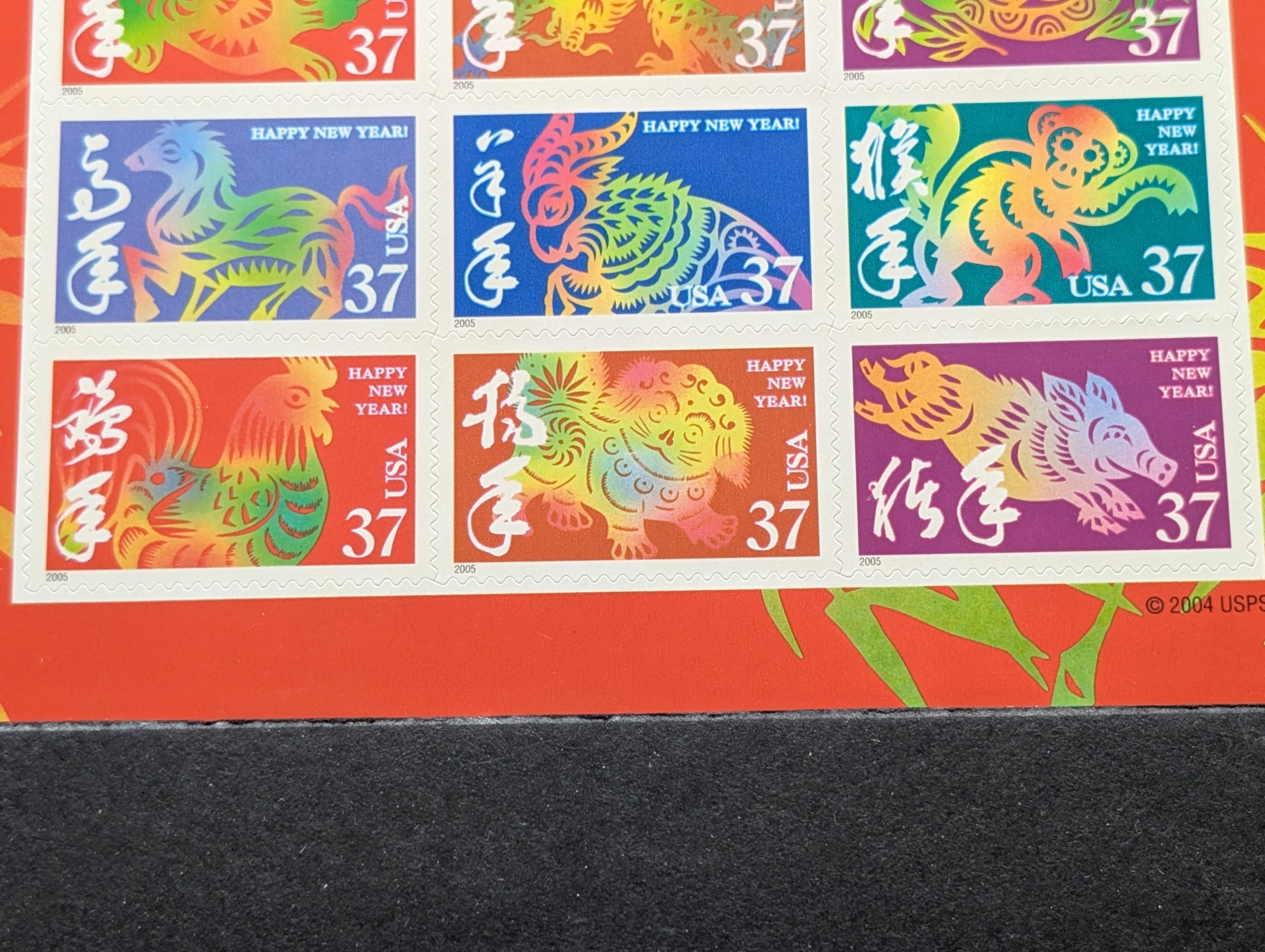 (2) 2004 Chinese New Year Stamp Sheets, Both Mint, Original Gum, Never Hinged
