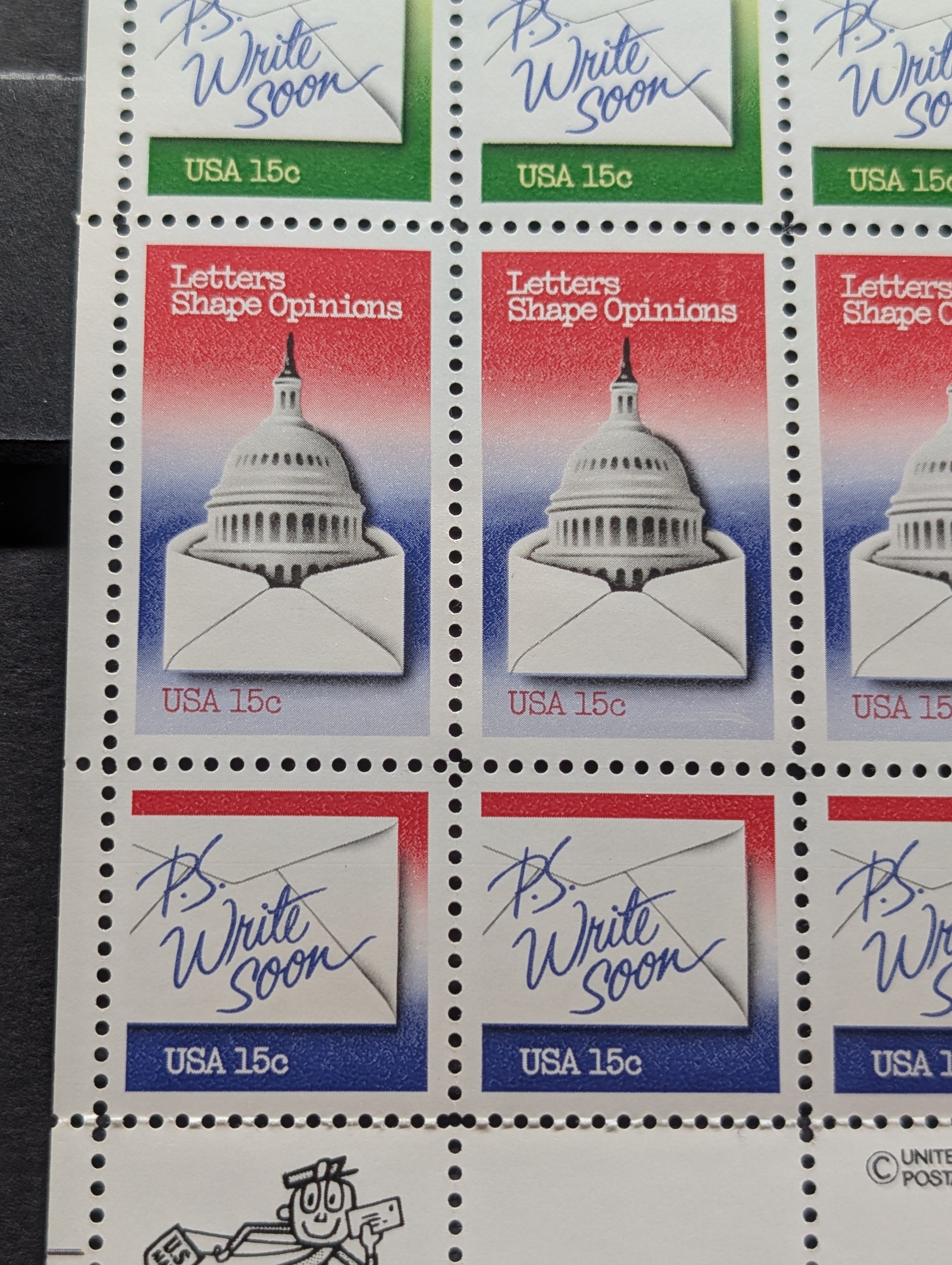 1980 Commemoratives Stamp Sheet, Mint, Original Gum, Never Hinged
