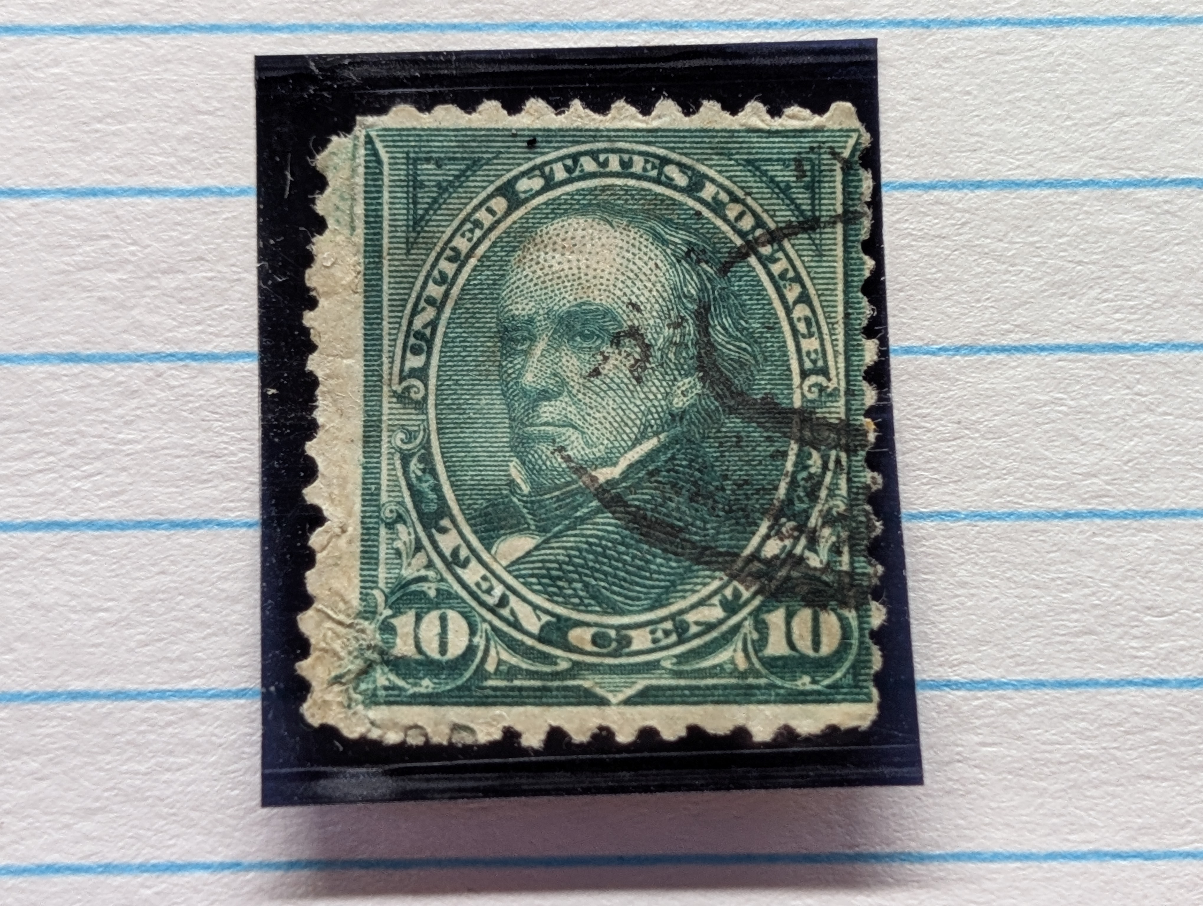 1893 Webster 10 Cent Stamp, Scott # 258, Used