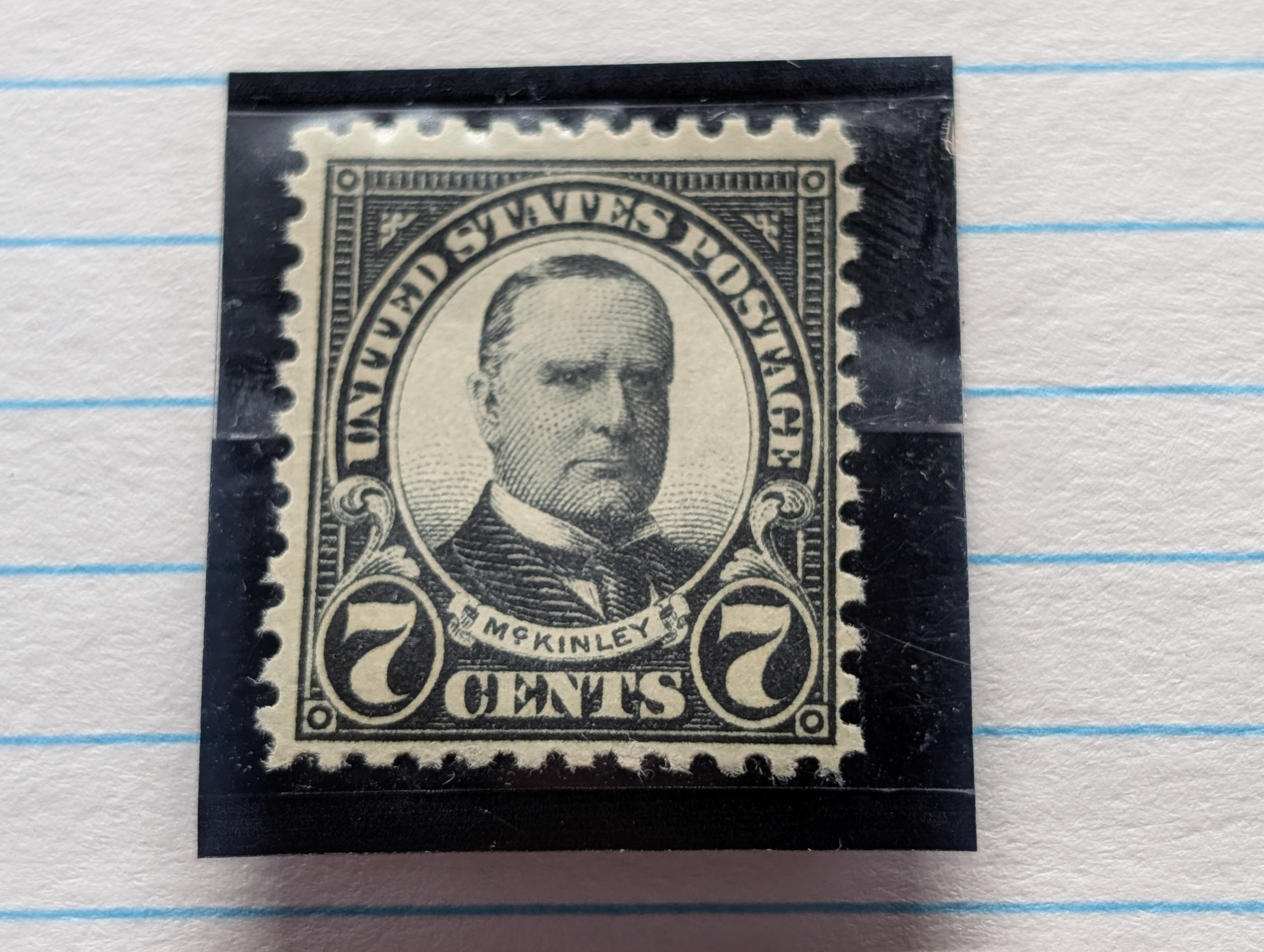 1922-1925 McKinley 7 Cents Stamps, Scott # 559, Mint, Original Gum, Never Hinged
