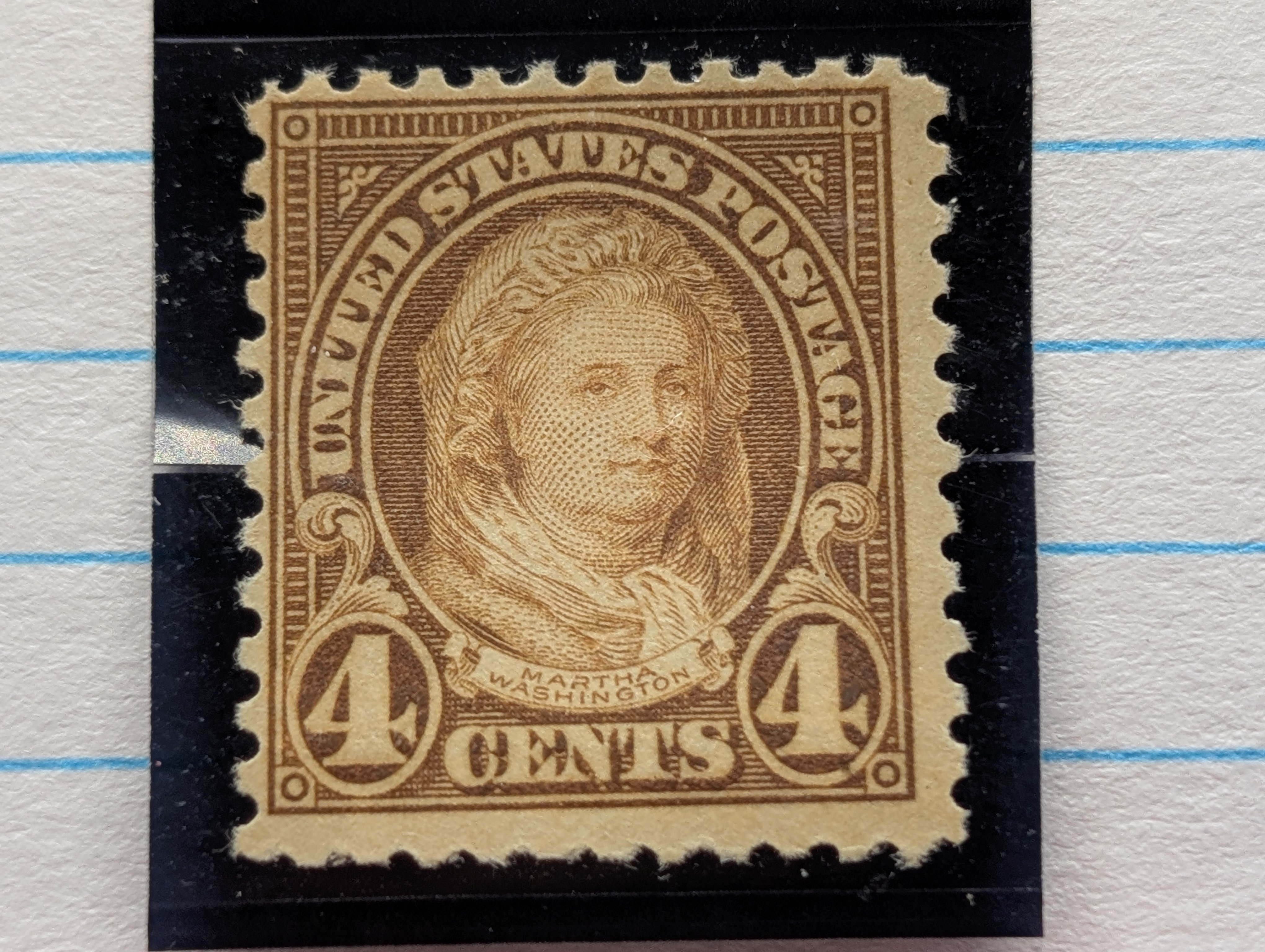 1922-1925 Martha Washington 4 Cents Stamp, Scott # 556, Mint, Original Gum, Never Hinged
