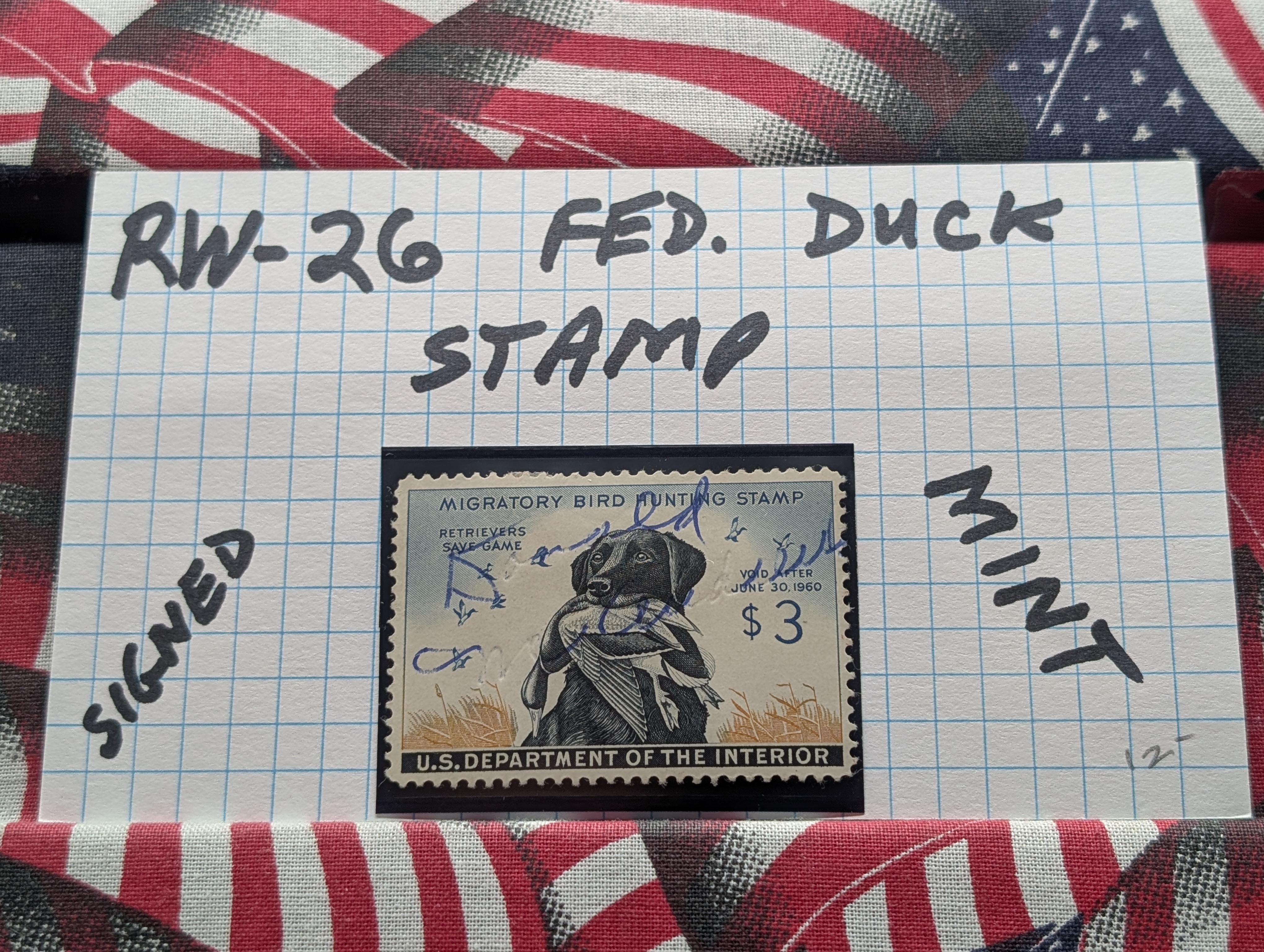 1959 Dept. Of Interior Federal Duck Stamp, RW-26, Signed
