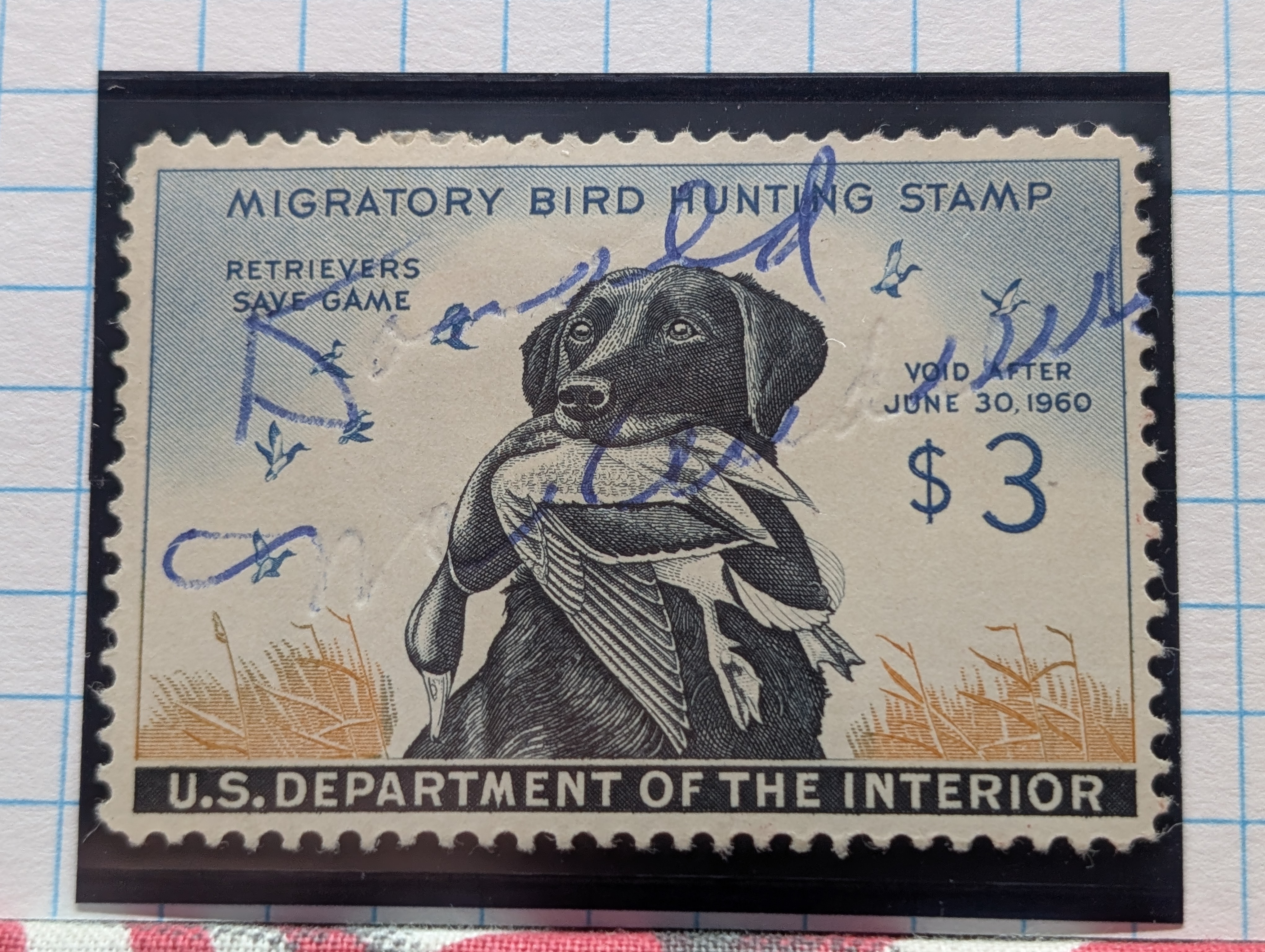 1959 Dept. Of Interior Federal Duck Stamp, RW-26, Signed