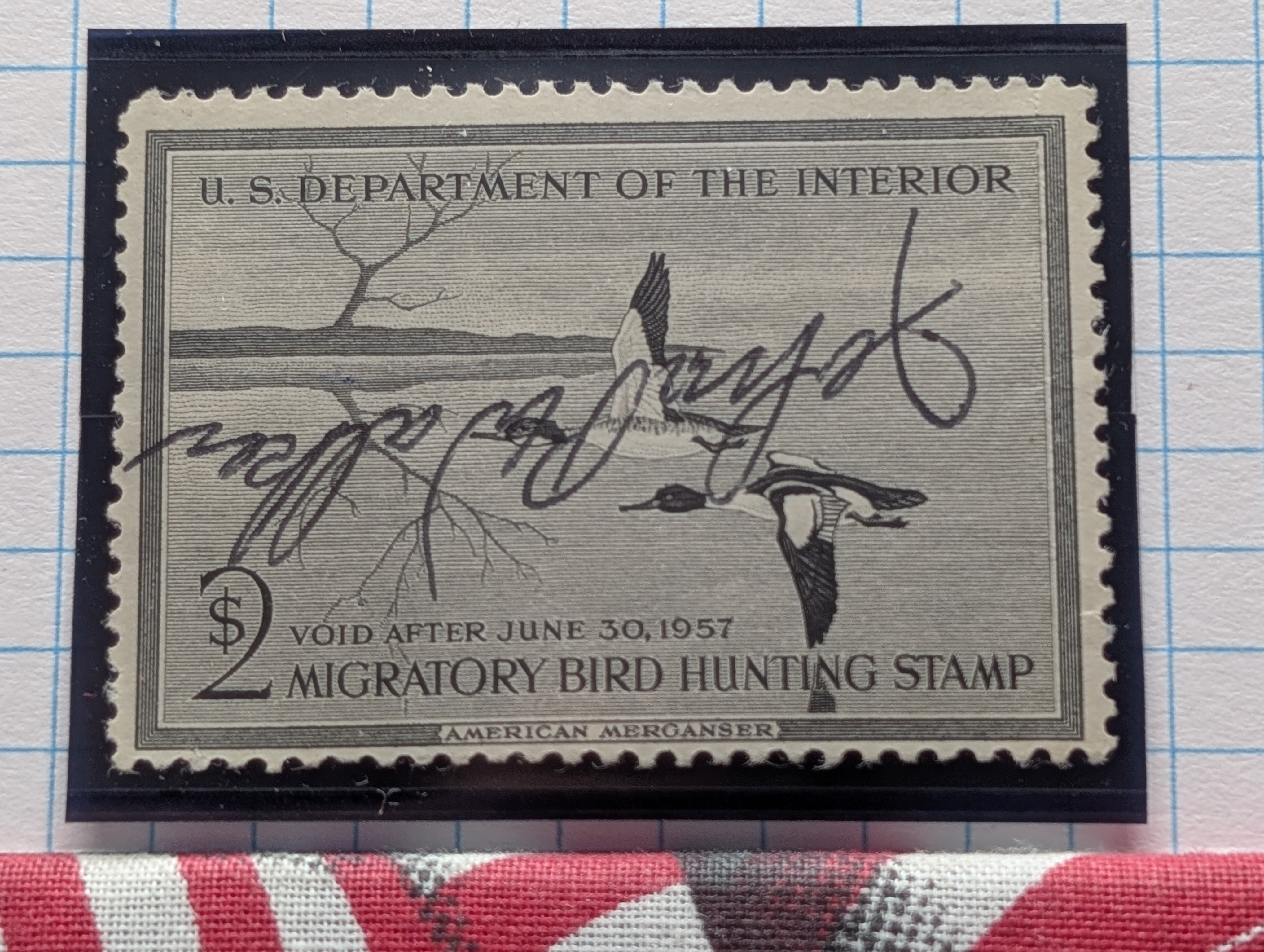 1956 Dept. Of Interior Federal Duck Stamp, RW-23, Signed