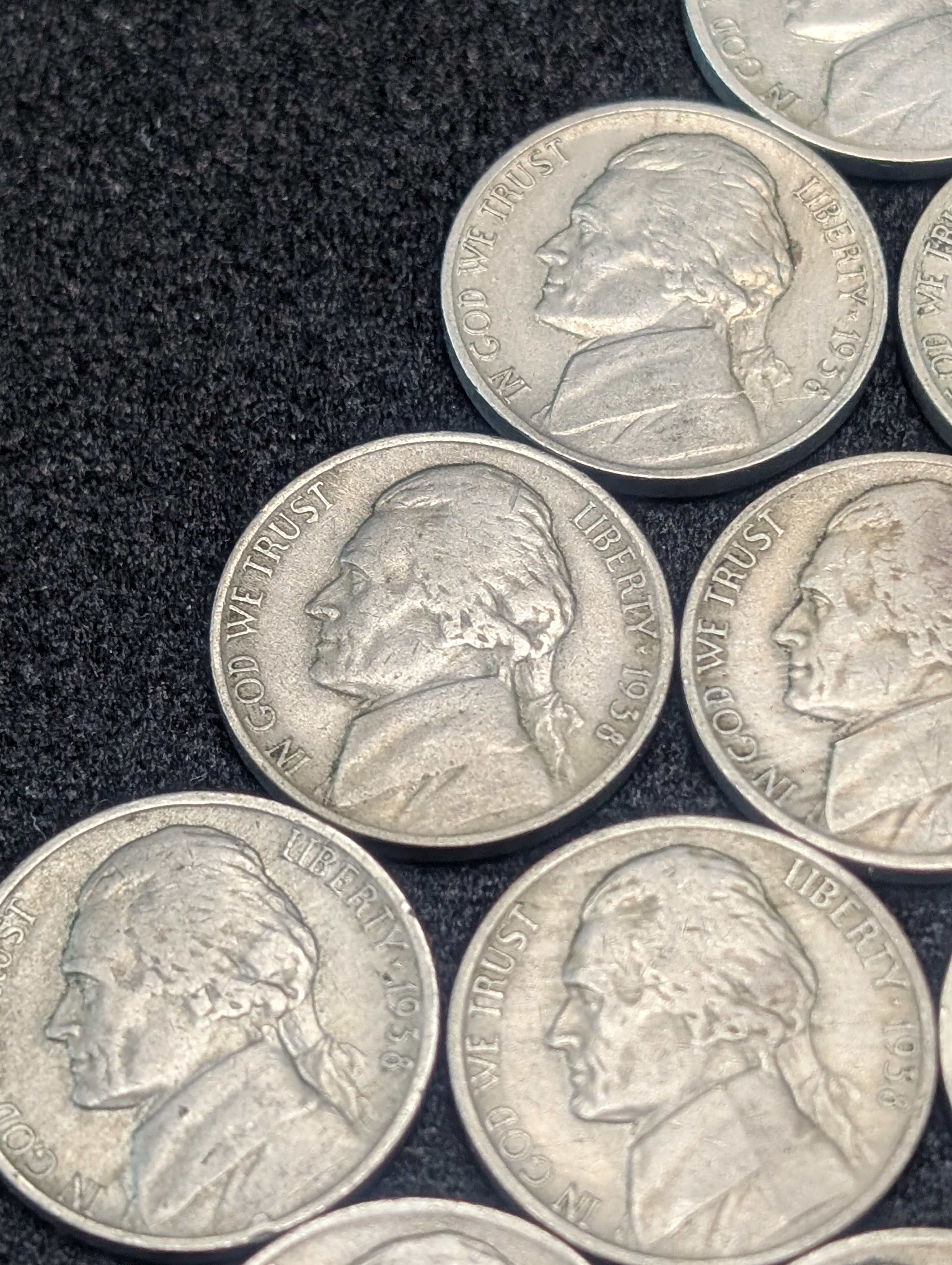 (8) 1938-D and (5) 1938-S Jefferson Nickels