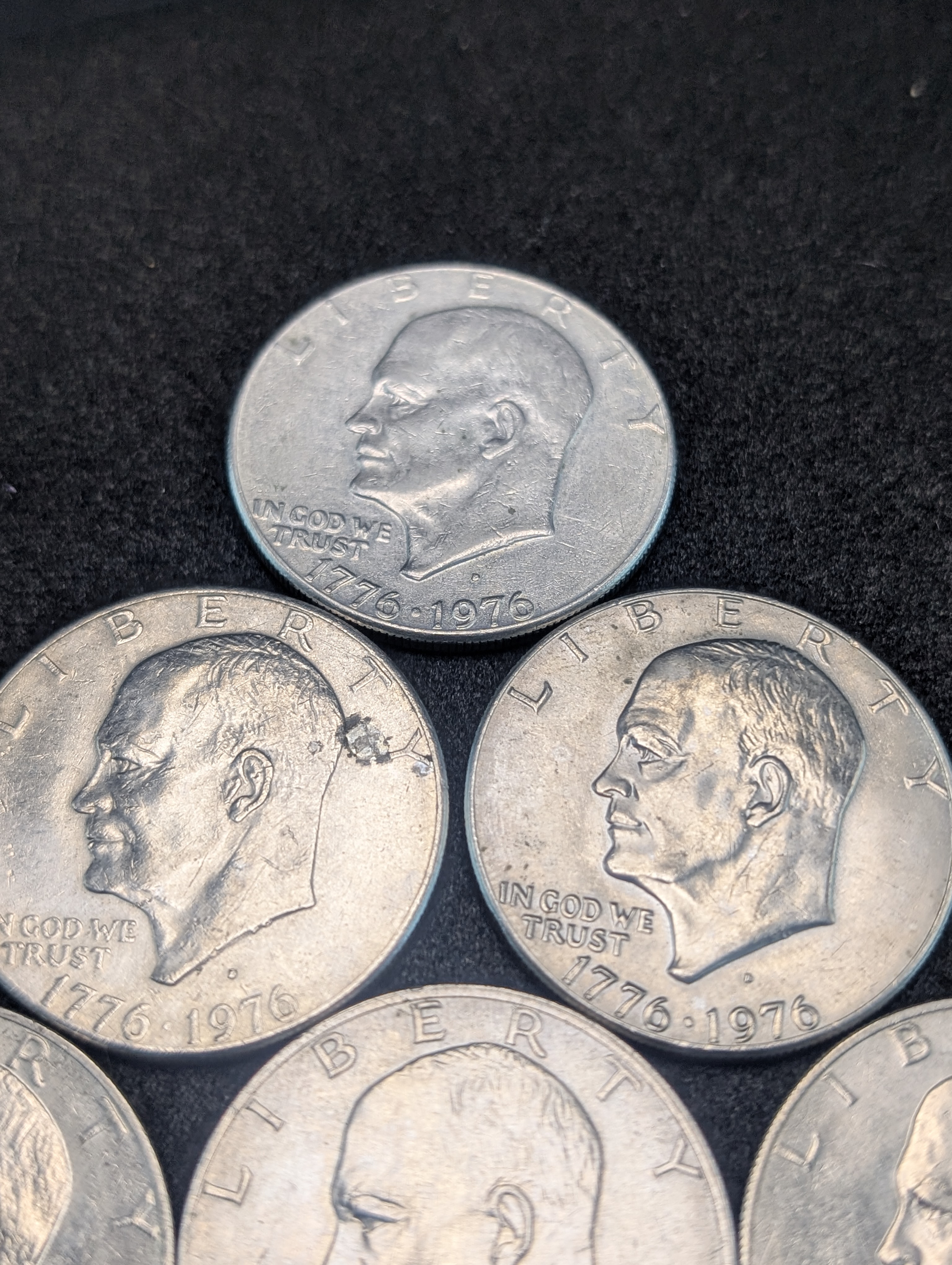 (3) 1976-P and (3) 1976-D Bicentennial Eisenhower Dollars