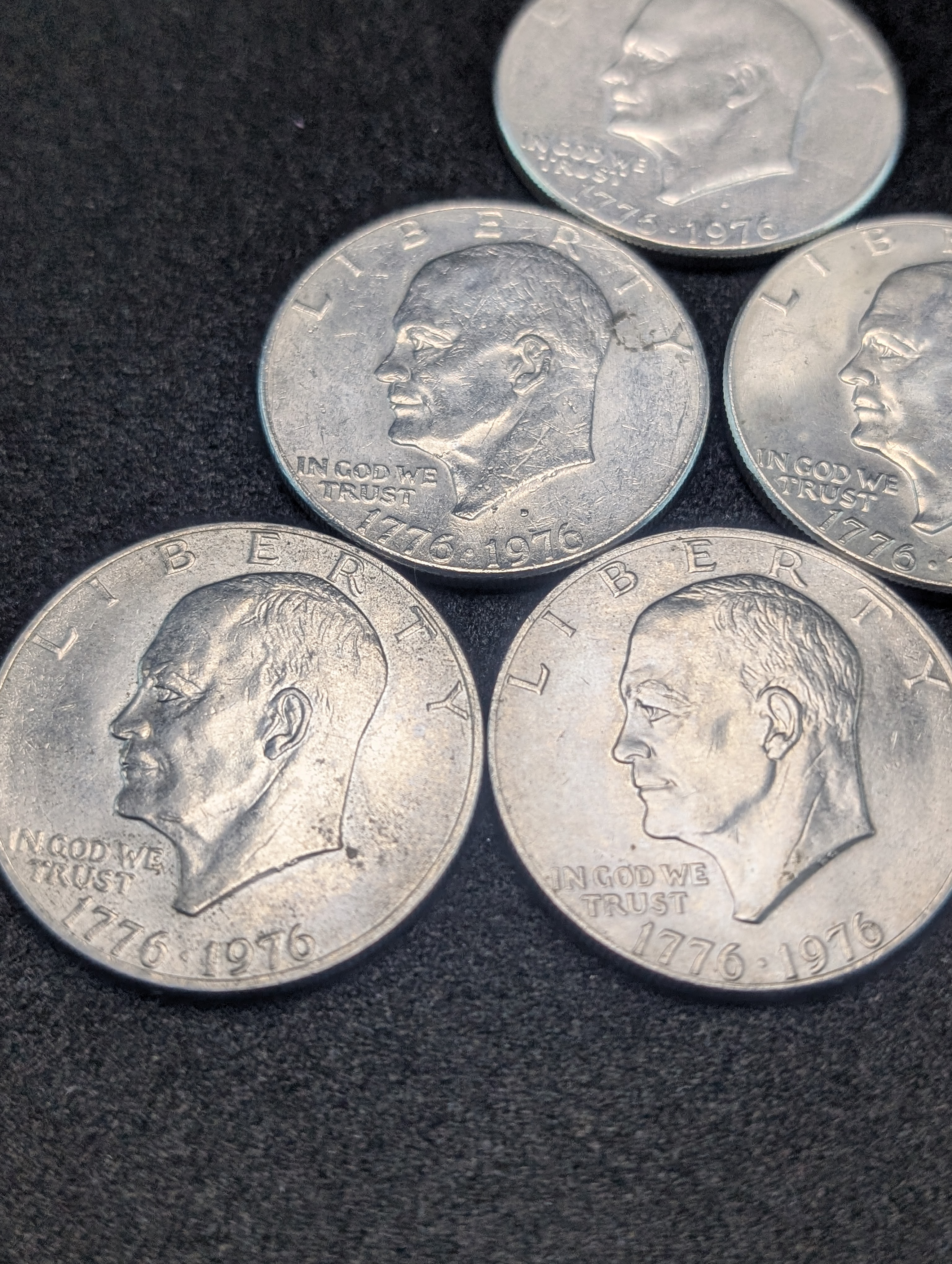 (3) 1976-P and (3) 1976-D Bicentennial Eisenhower Dollars