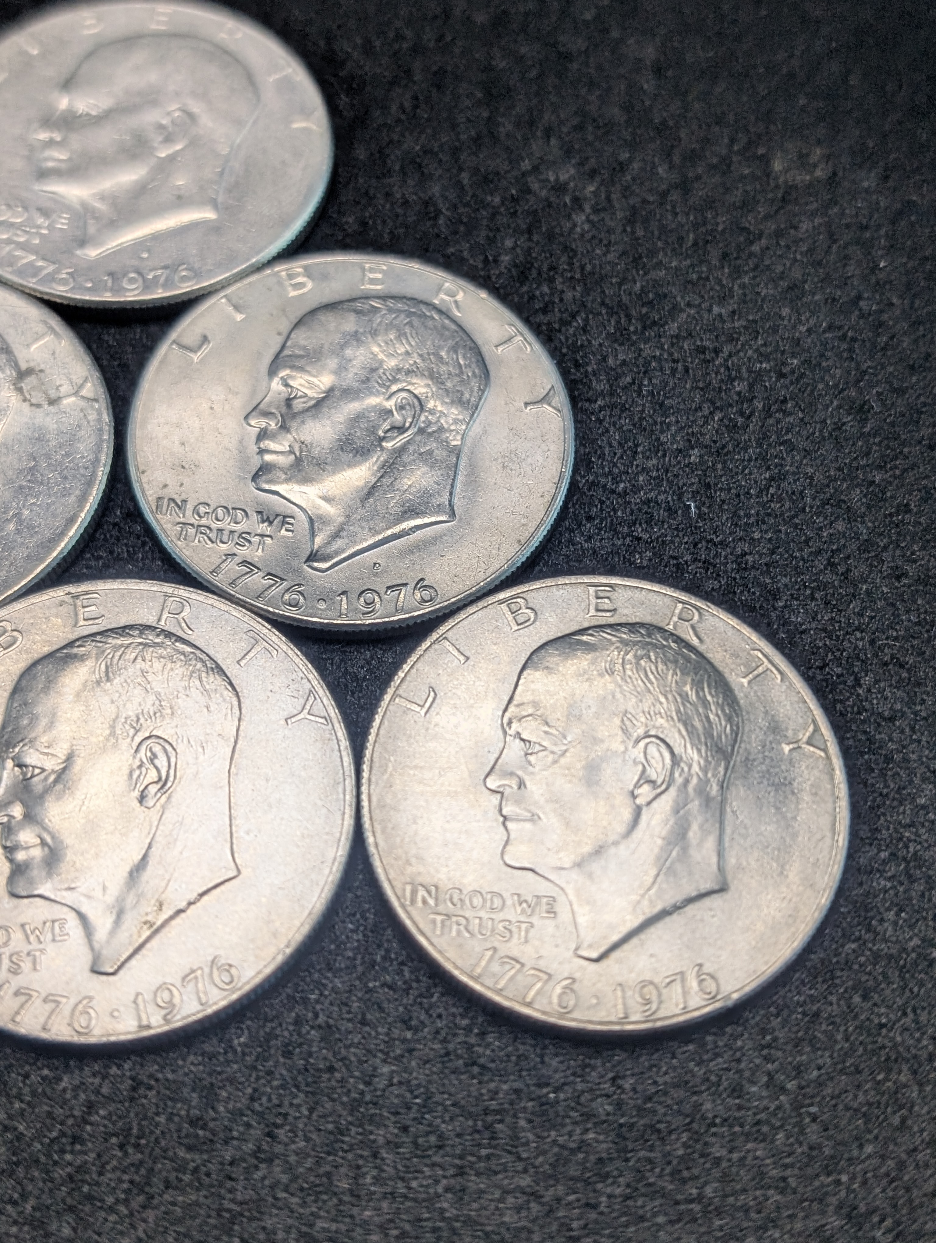 (3) 1976-P and (3) 1976-D Bicentennial Eisenhower Dollars