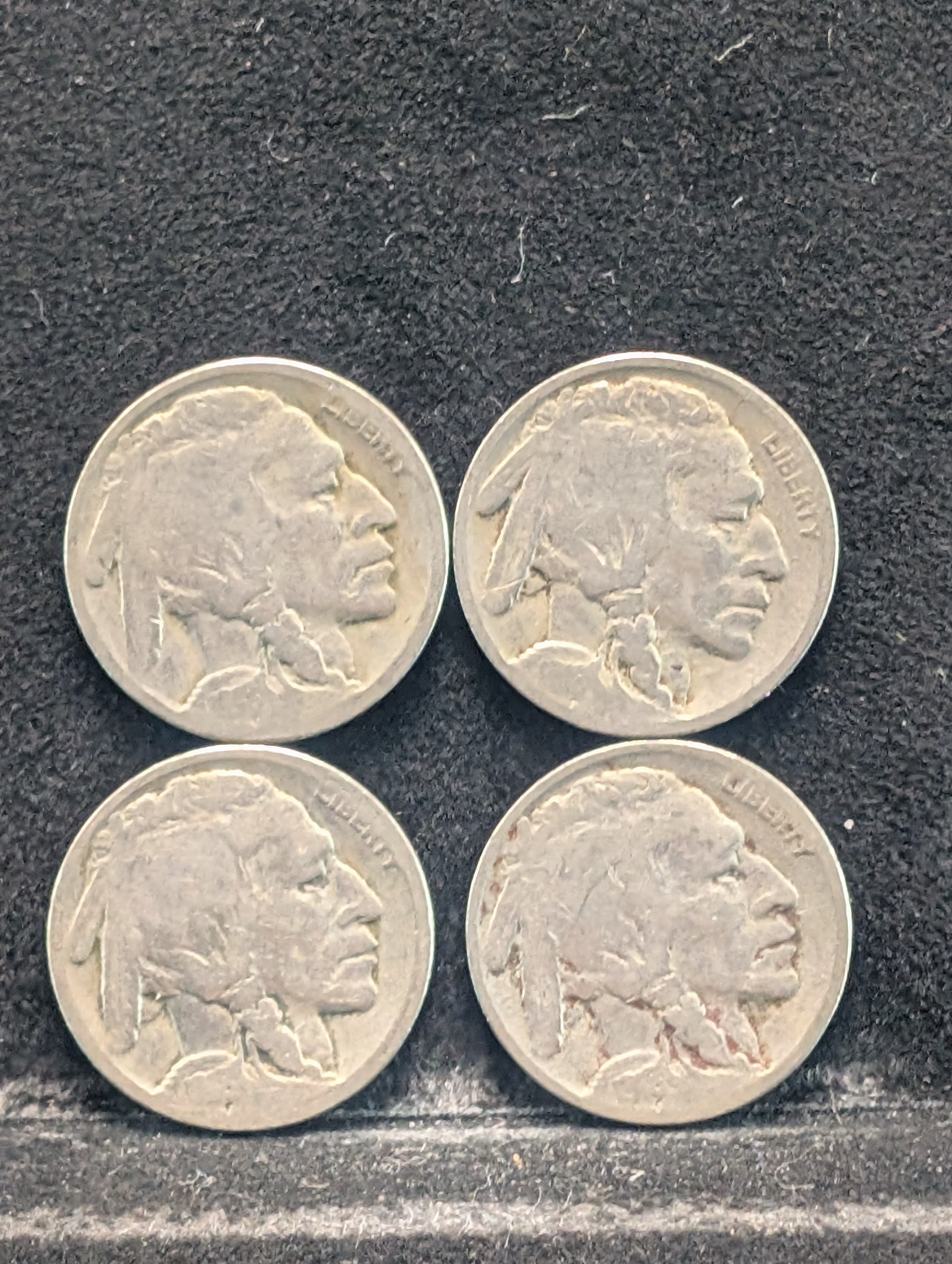 (4) 1918 Indian Head Buffalo Nickels