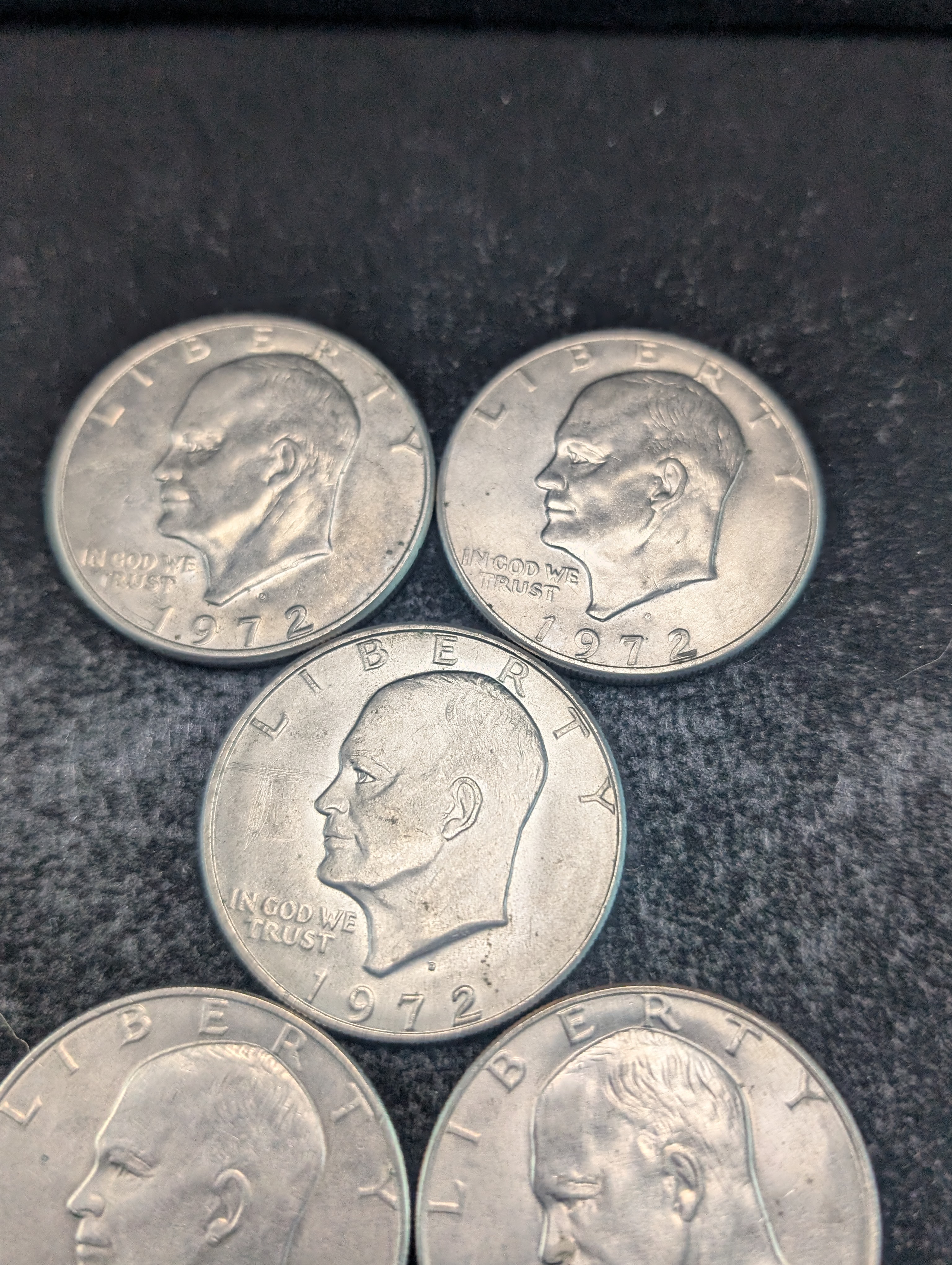 (5) 1972-D Eisenhower Dollars
