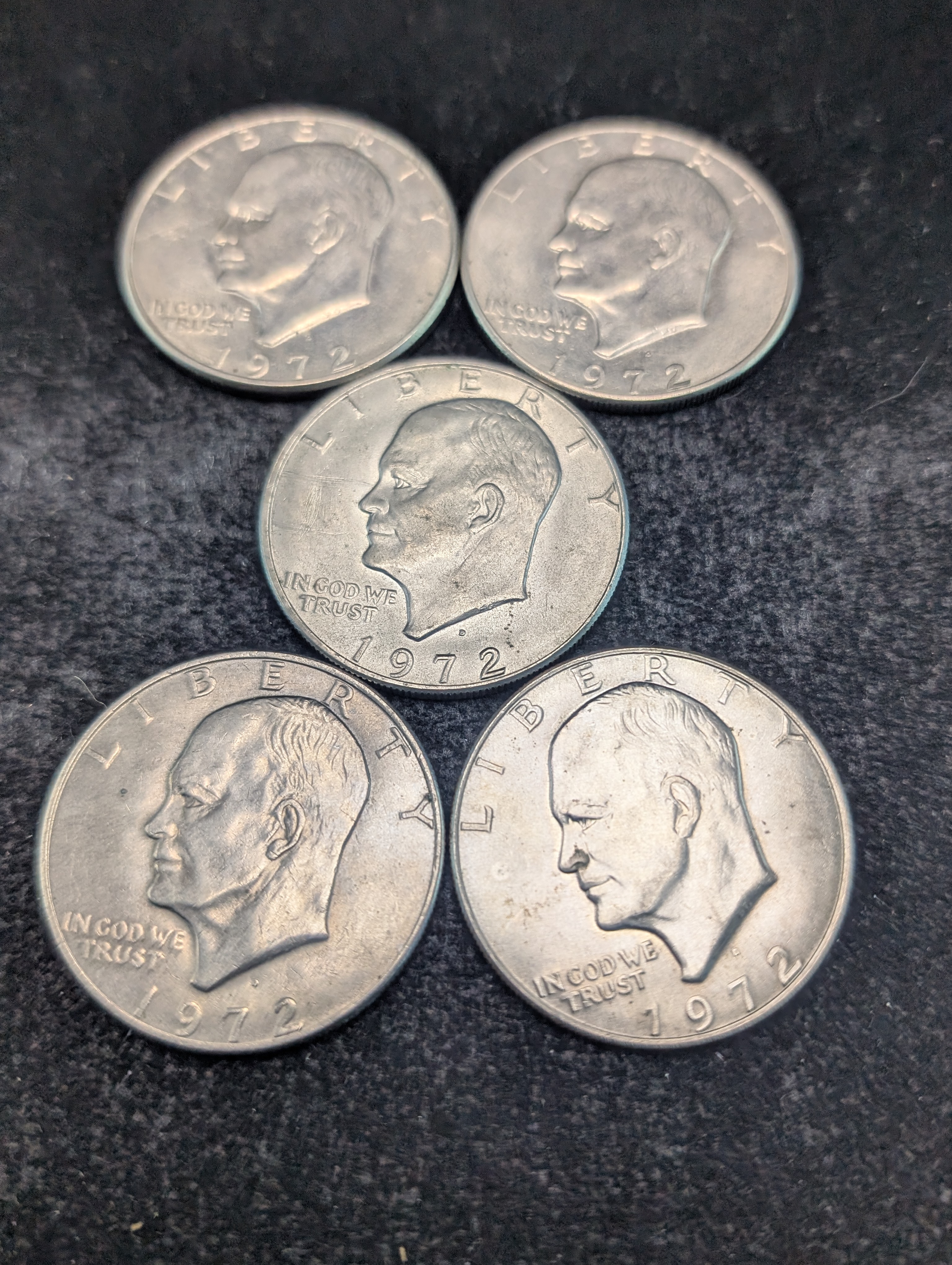 (5) 1972-D Eisenhower Dollars