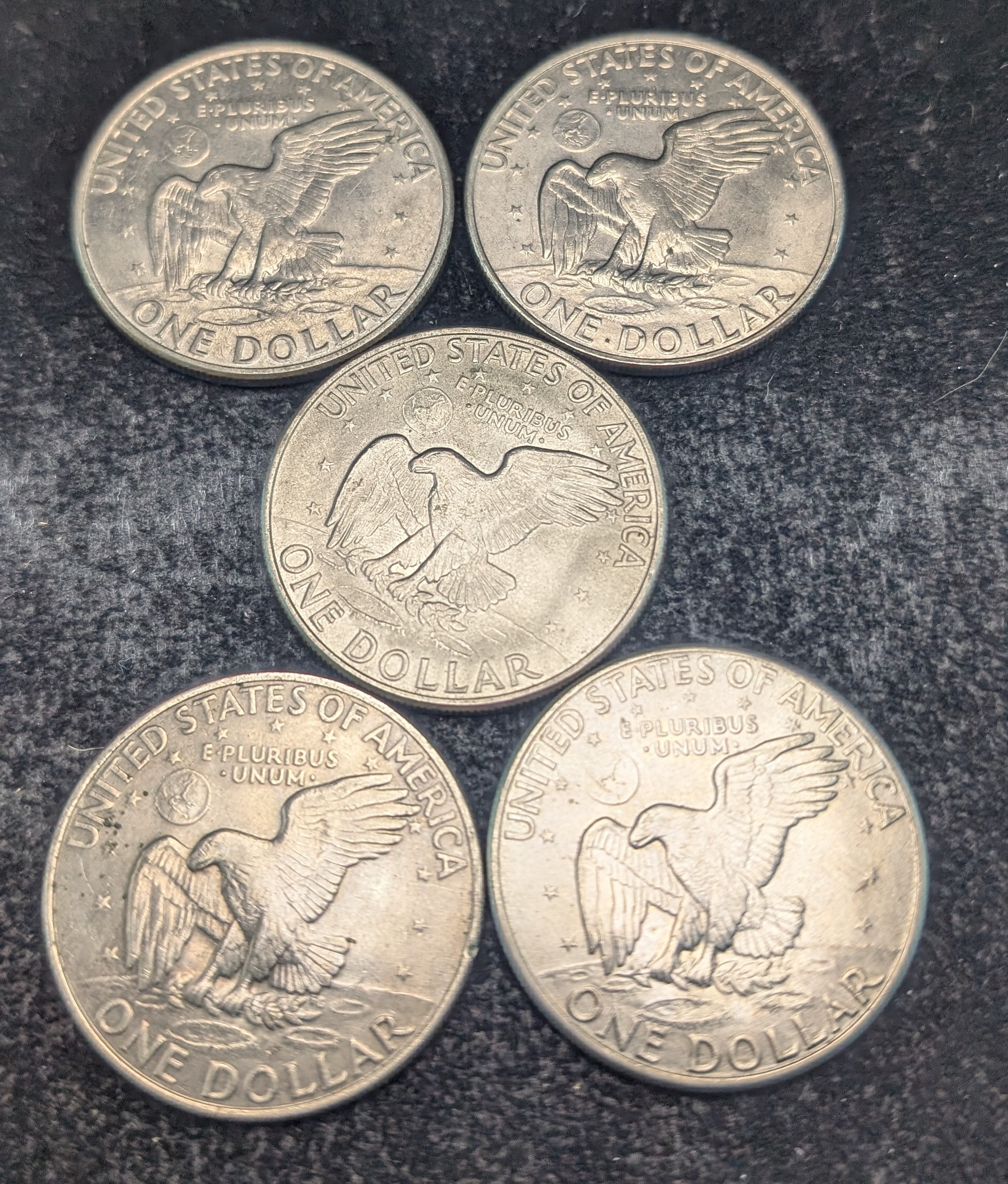 (5) 1972-D Eisenhower Dollars