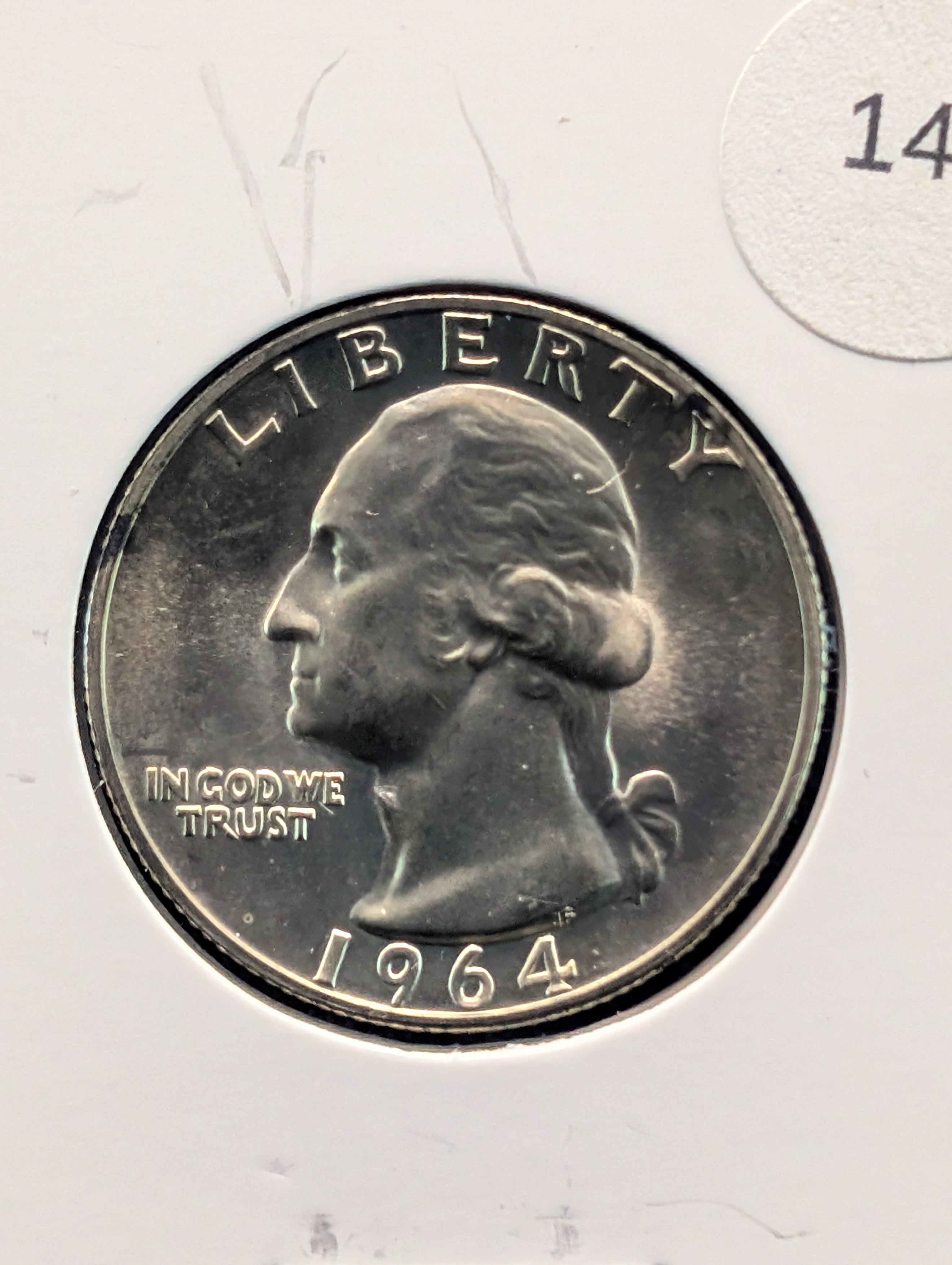 1964 Proof Washington Quarter, 90% Silver